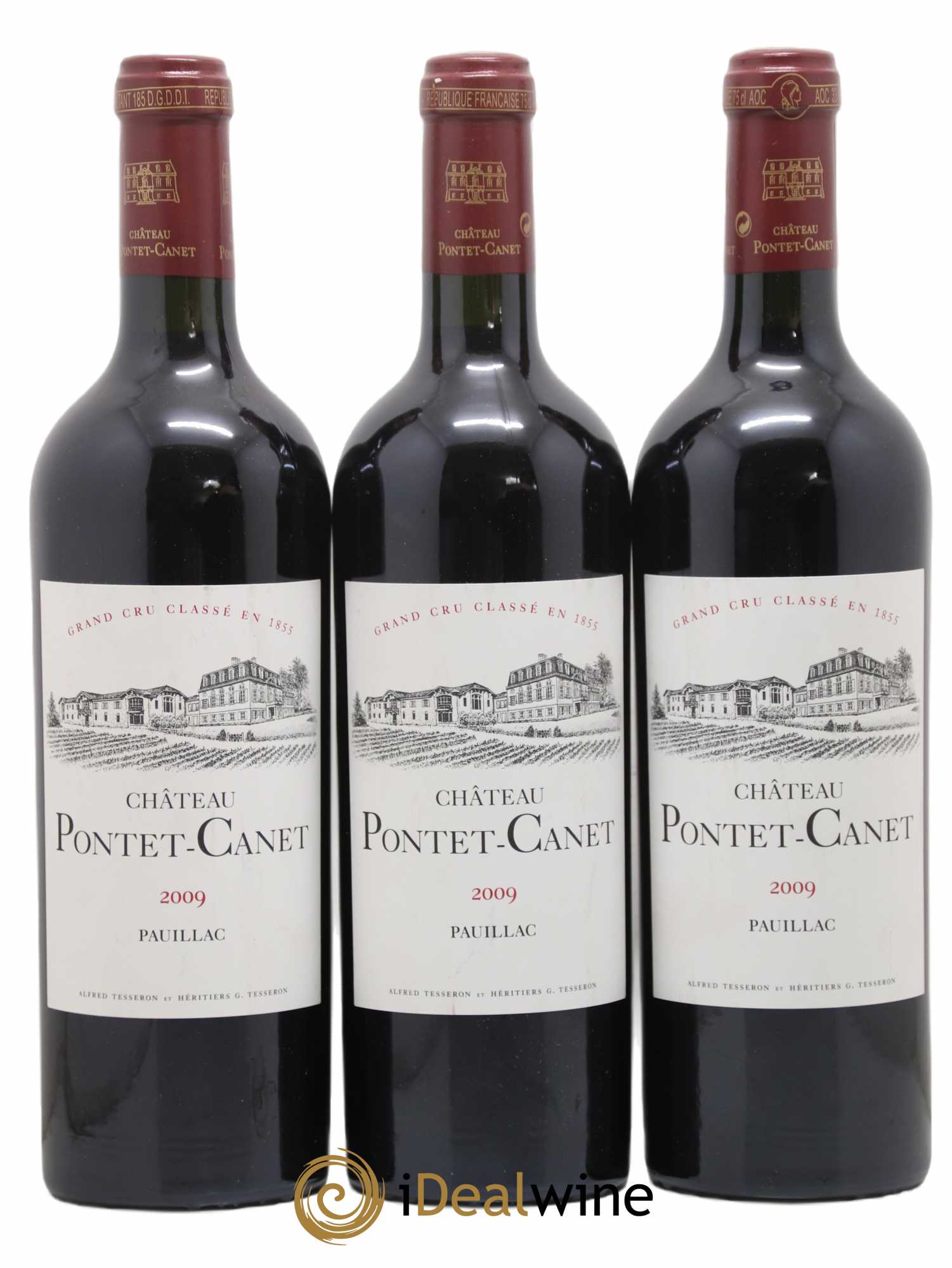 Château Pontet Canet 5ème Grand Cru Classé 2009 - Lot de 3 bouteilles - 0