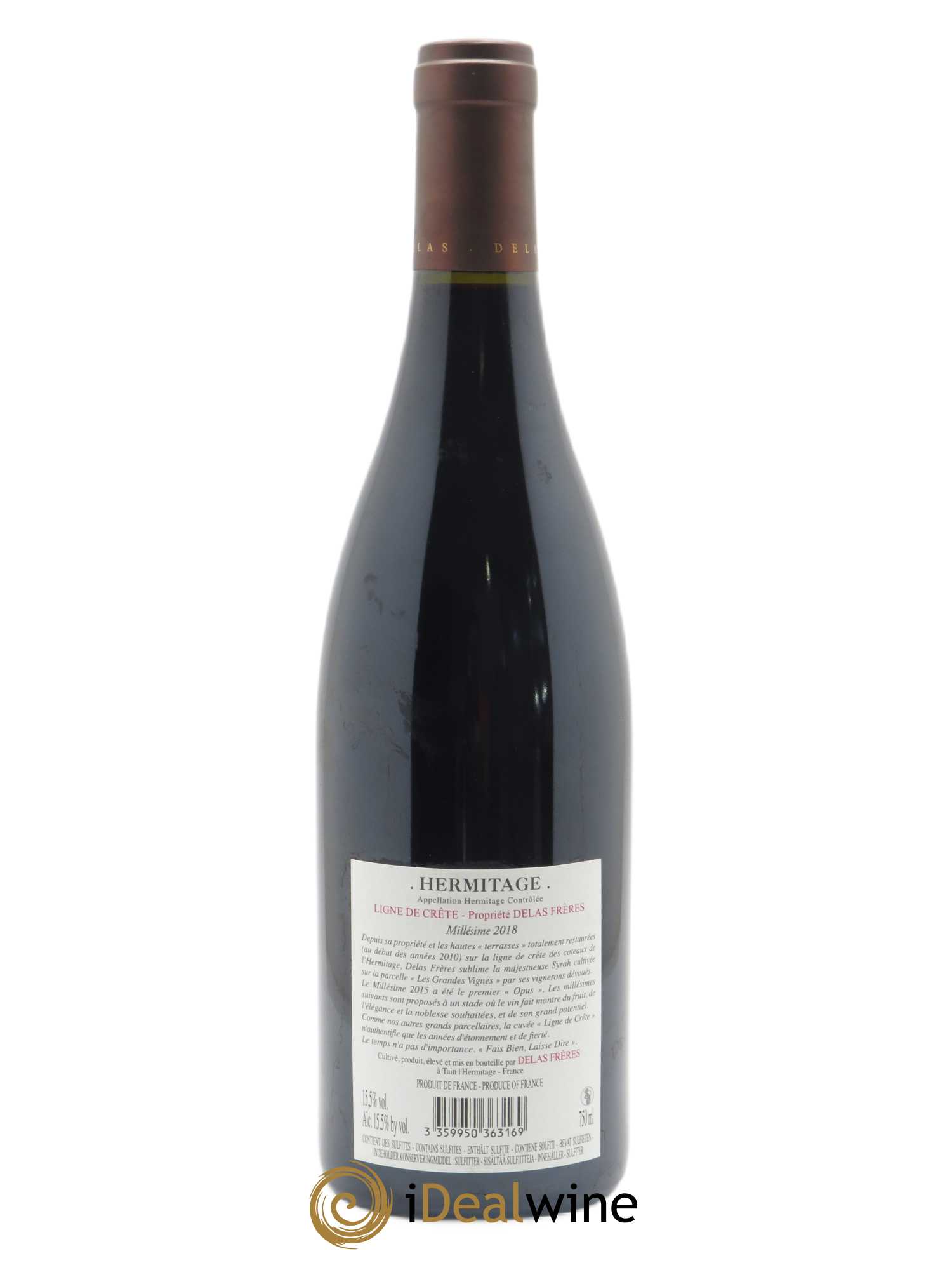 Hermitage Ligne de Crête Les Grandes Vignes Delas Frères 2018 - Lot de 1 bouteille - 1