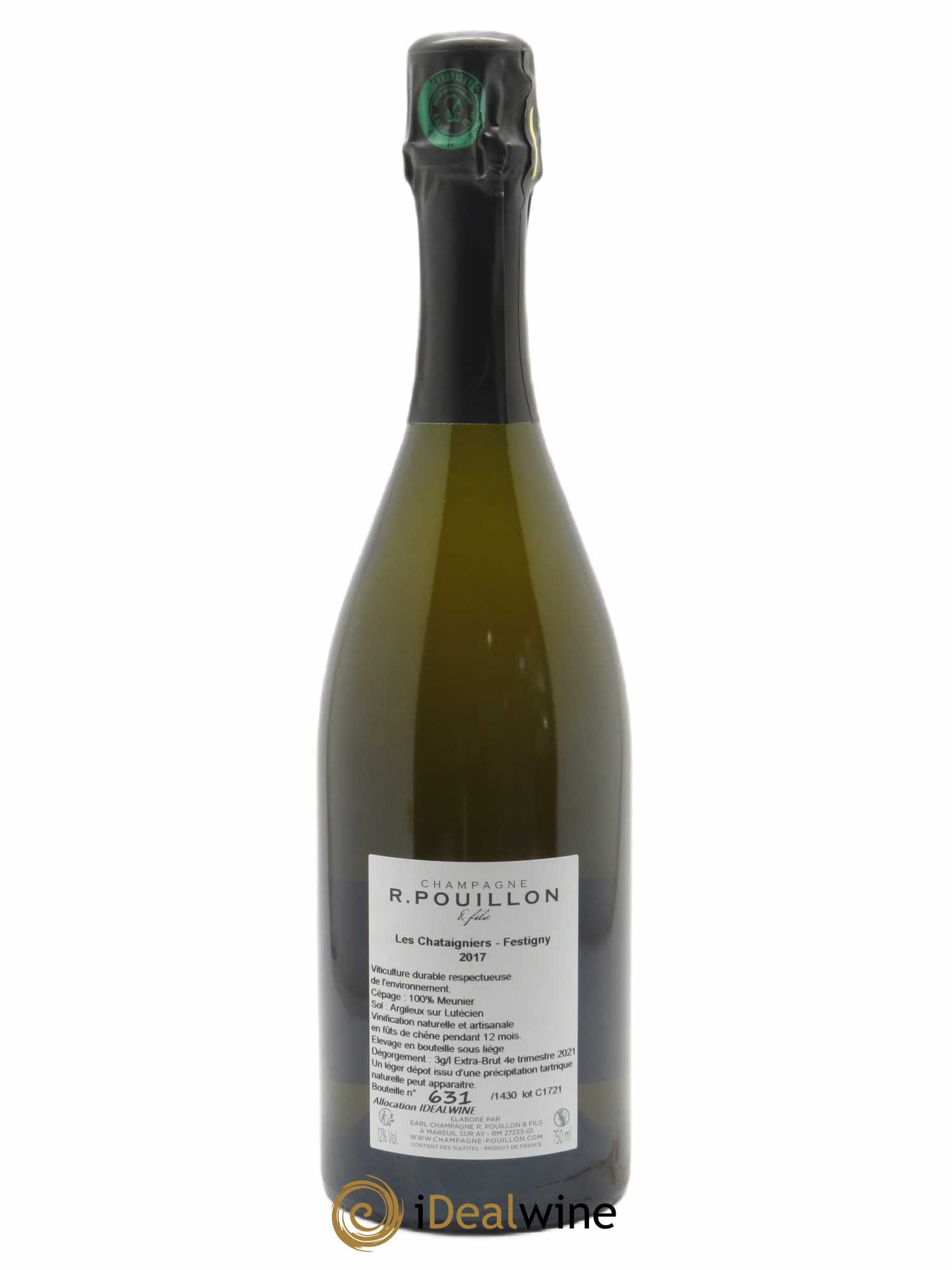 Les Châtaigniers Brut Nature R. Pouillon & fils 2017 - Lot de 1 bouteille - 1