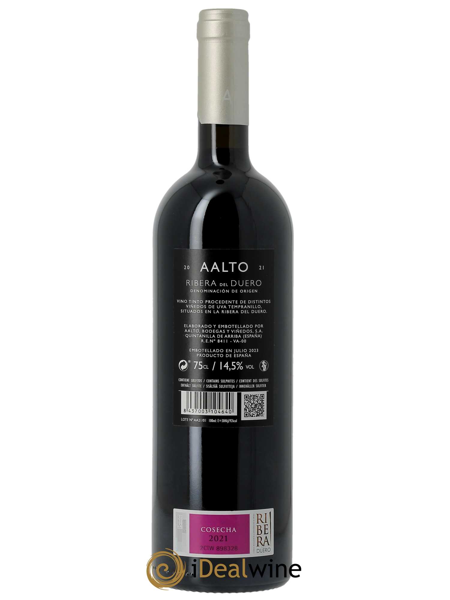 Ribera Del Duero DO Aalto Bodegas y Vinedos Aalto 2021 - Lot de 1 bouteille - 1