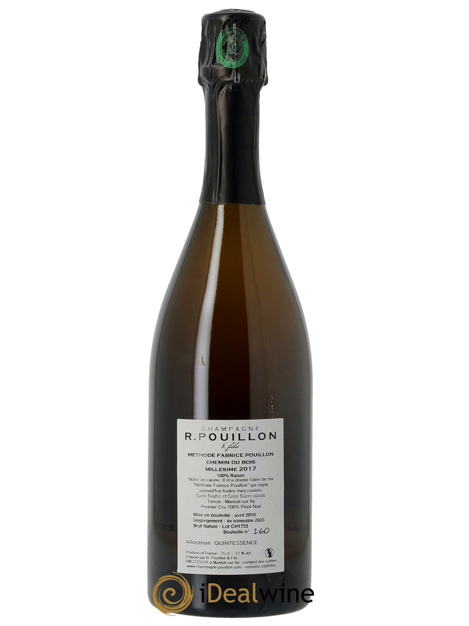 Chemin du Bois 1er Cru Extra-Brut R. Pouillon & fils 2017 - Posten von 1 Flasche - 2