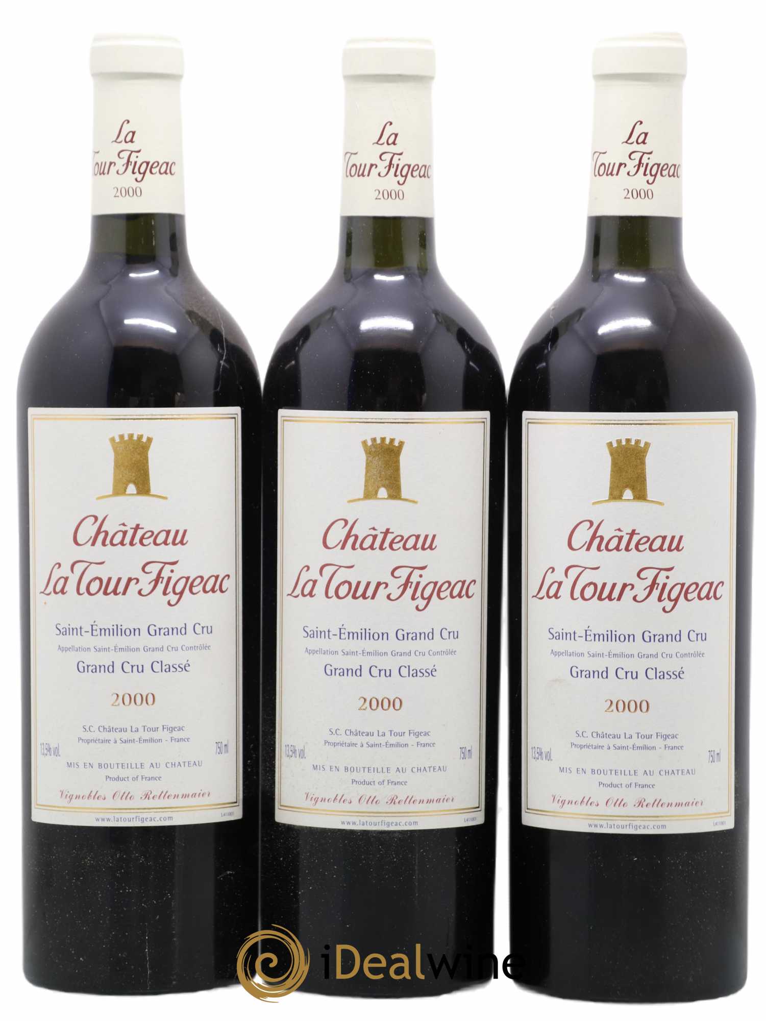 Château la Tour Figeac Grand Cru Classé 0 2000 - Lot de 12 bouteilles - 3