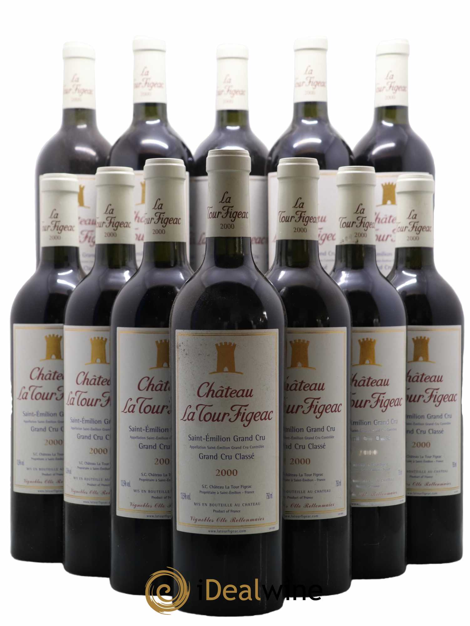 Château la Tour Figeac Grand Cru Classé 0 2000 - Lot de 12 bouteilles - 0
