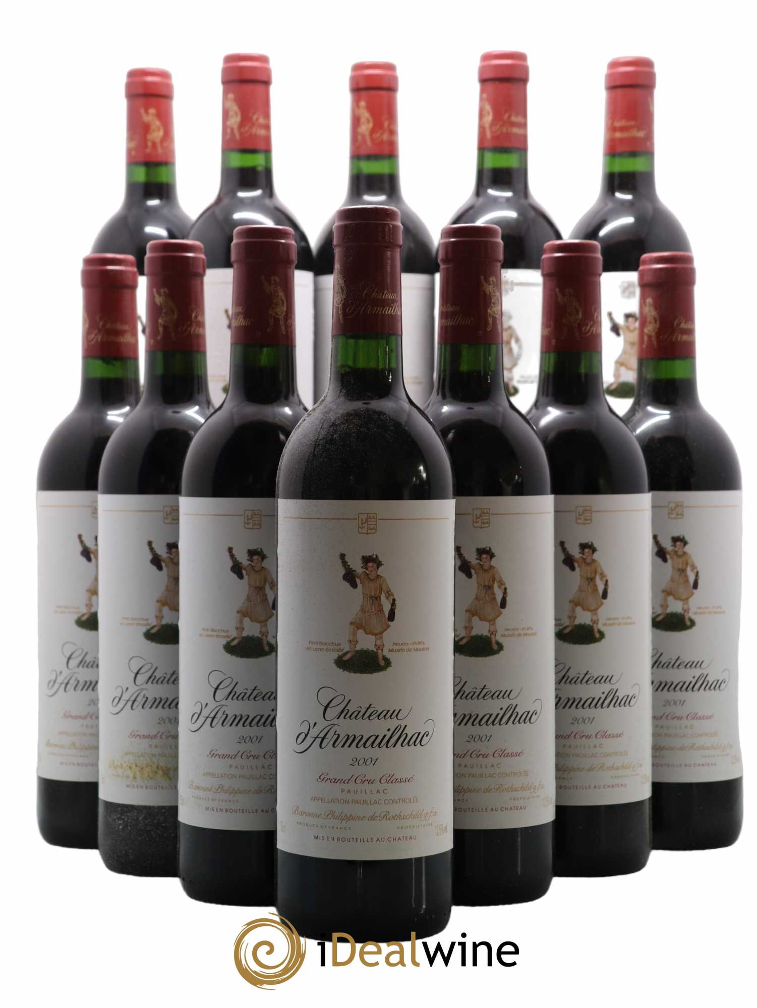 Château d' Armailhac - Mouton Baron(ne) Philippe 5ème Grand Cru Classé 0 2001 - Lot de 12 bouteilles - 0