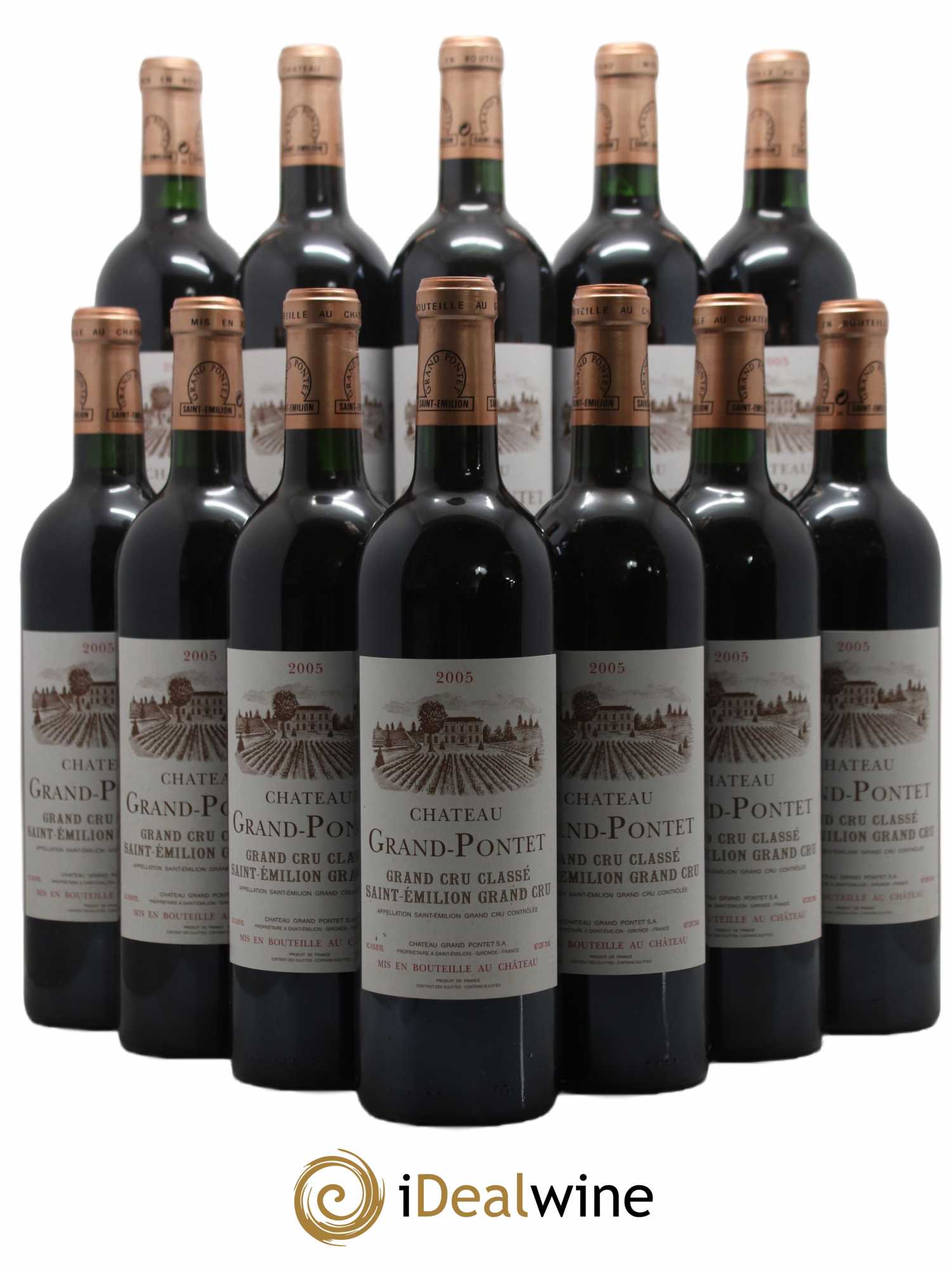 Château Grand Pontet Grand Cru Classé 2005 - Lot de 12 bouteilles - 0