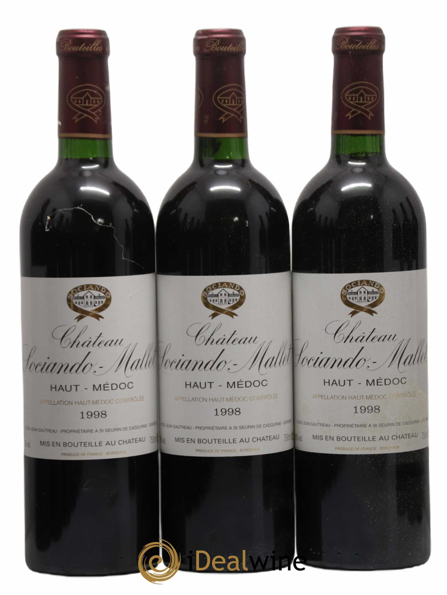 Château Sociando Mallet 1998 - Lot de 12 bouteilles - 1