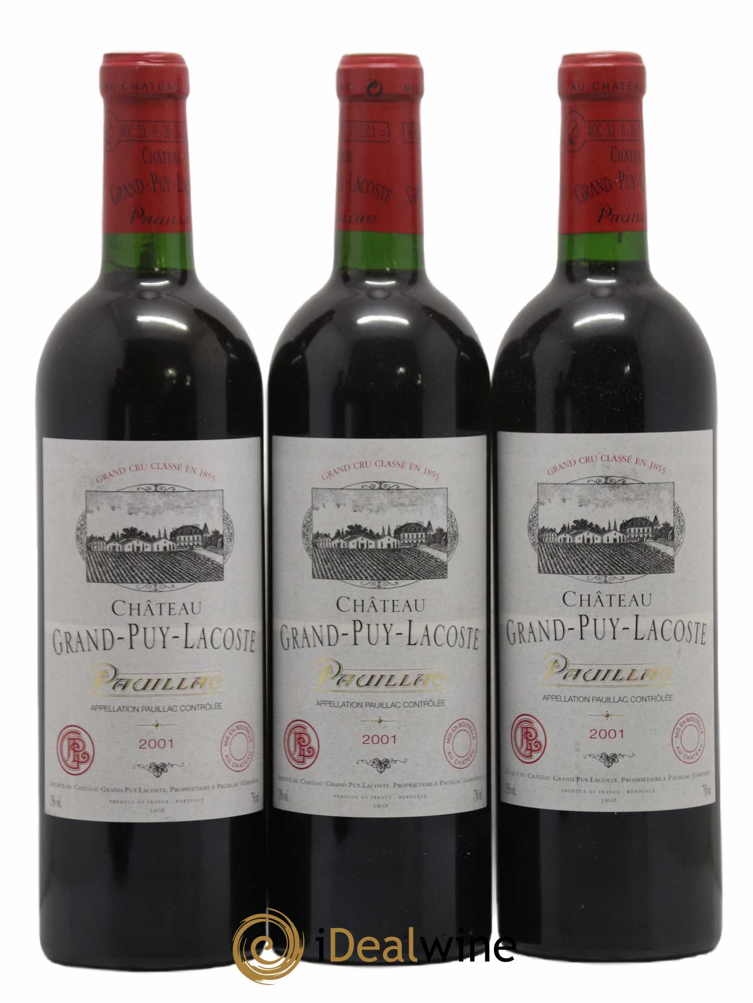 Château Grand Puy Lacoste 5ème Grand Cru Classé 2001 - Lotto di 12 bottiglie - 1