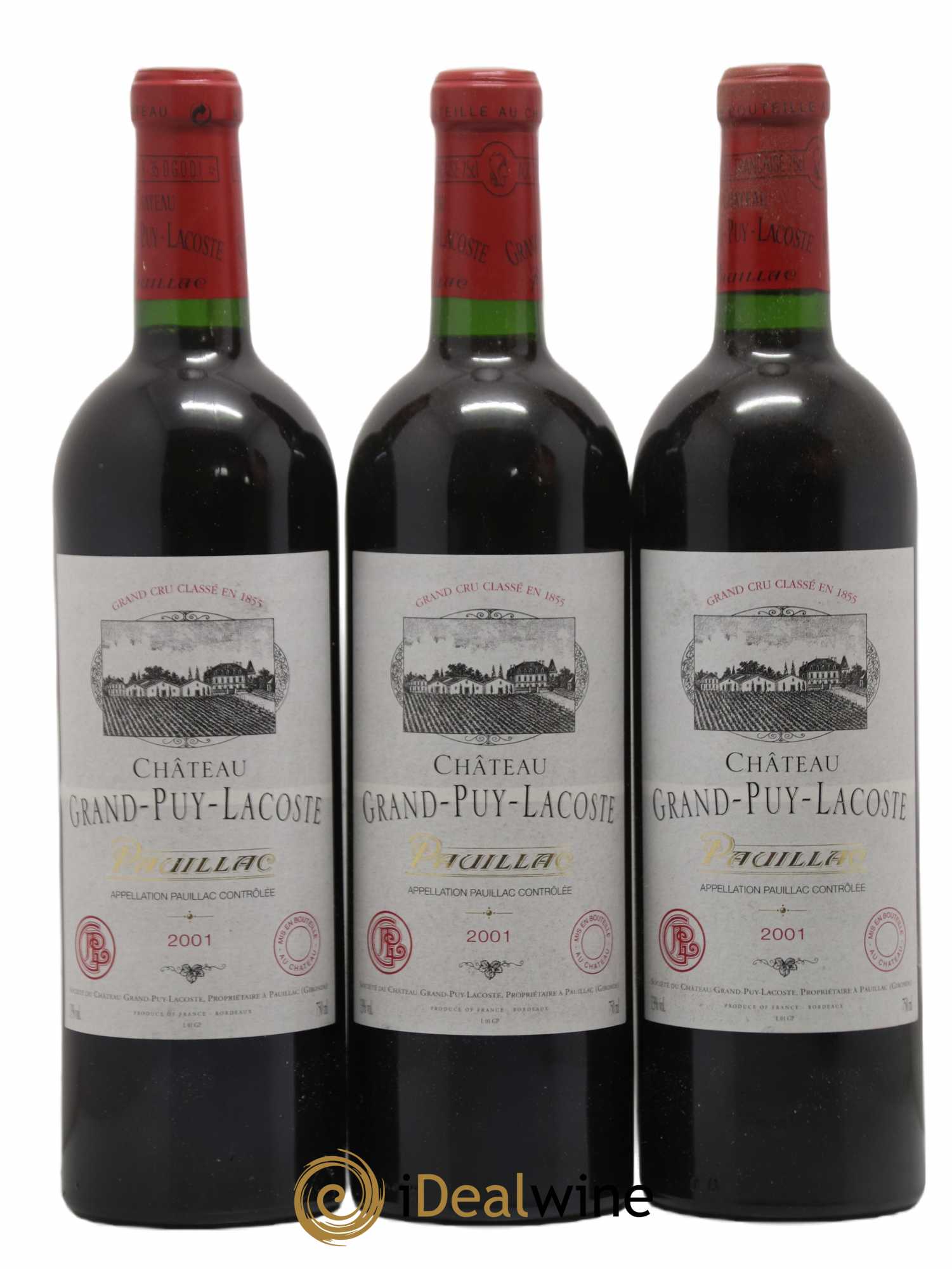 Château Grand Puy Lacoste 5ème Grand Cru Classé 2001 - Lotto di 12 bottiglie - 3