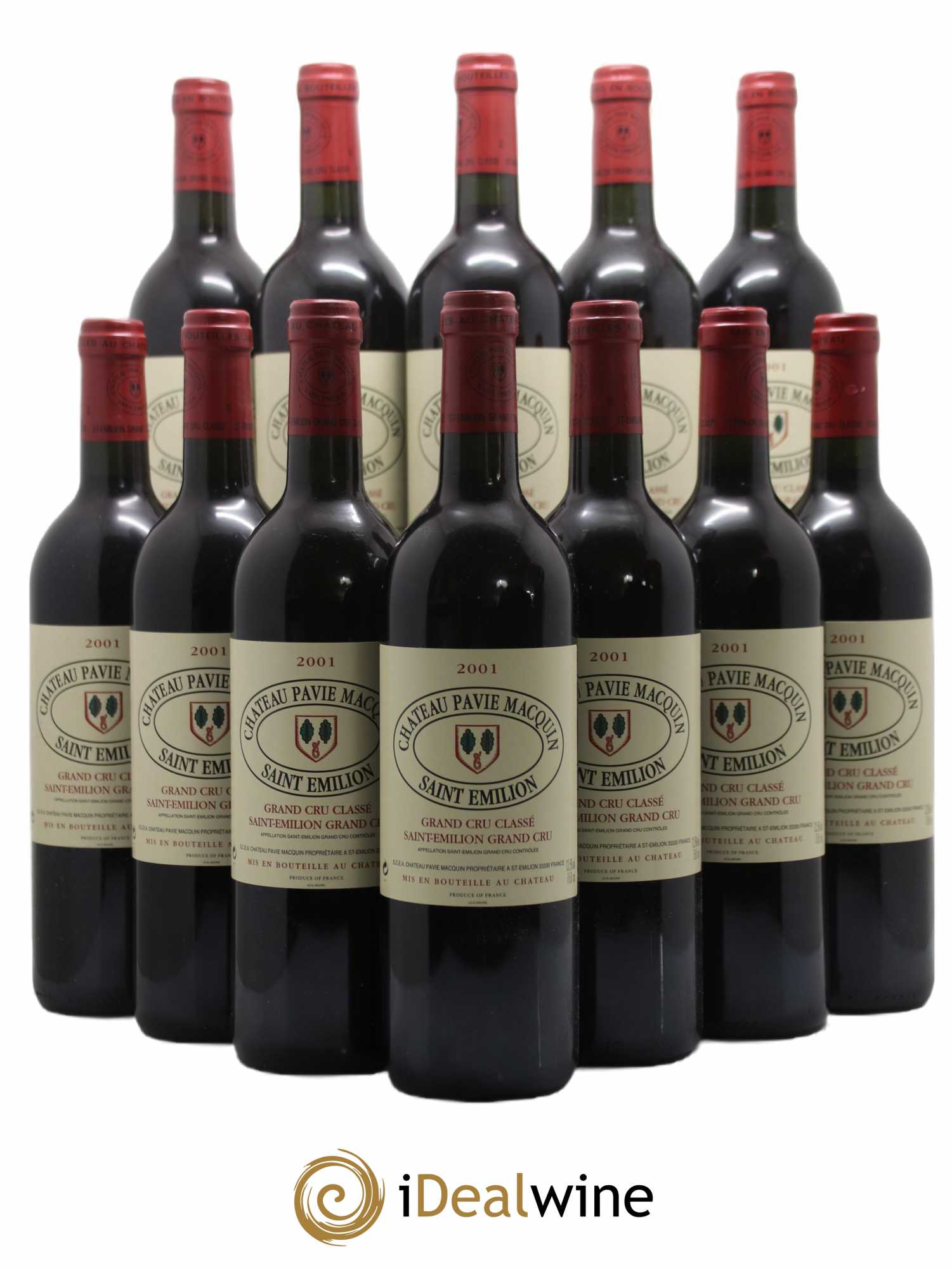 Château Pavie Macquin 1er Grand Cru Classé B 2001 - Lot de 12 bouteilles - 0