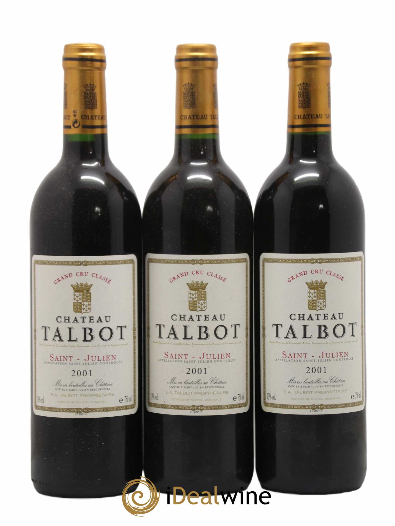 Château Talbot 4ème Grand Cru Classé 2001 - Lot de 12 bouteilles - 4