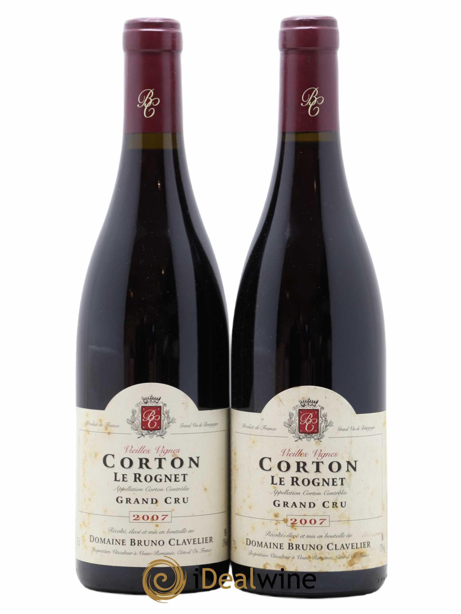 Corton Grand Cru Le Rognet Vieilles Vignes Bruno Clavelier 2007 - Lot de 2 bouteilles - 0