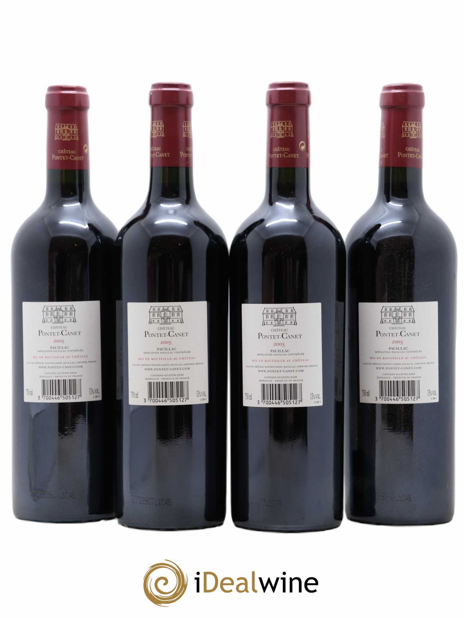 Château Pontet Canet 5ème Grand Cru Classé 2005 - Lot de 4 bouteilles - 1