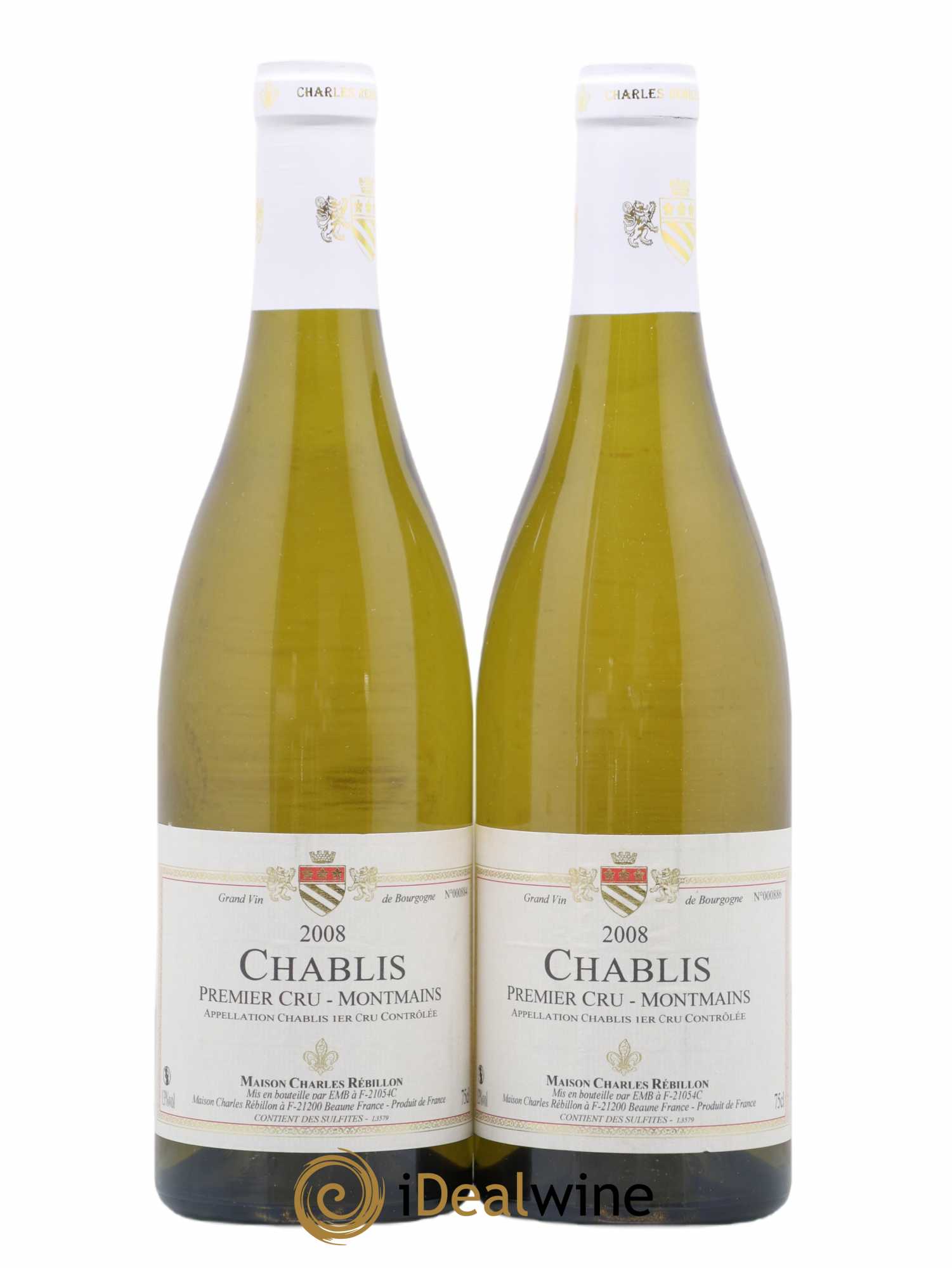 Chablis 1er Cru Montmains Charles Rebillon 2008 - Posten von 2 Flaschen - 0