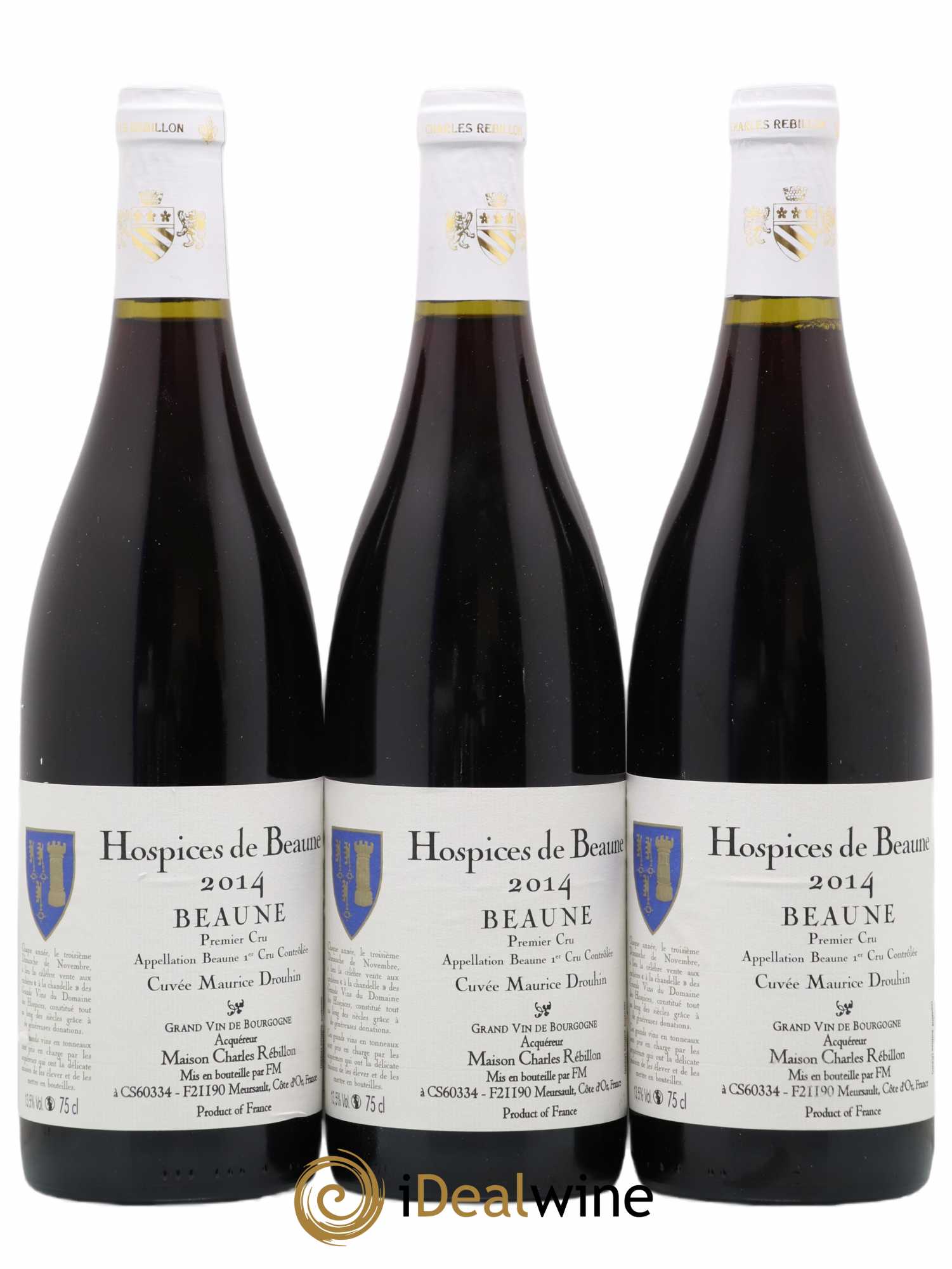 Beaune 1er Cru Cuvée Maurice Drouhin Hospices de Beaune Charles Rebillon 2014 - Posten von 3 Flaschen - 0