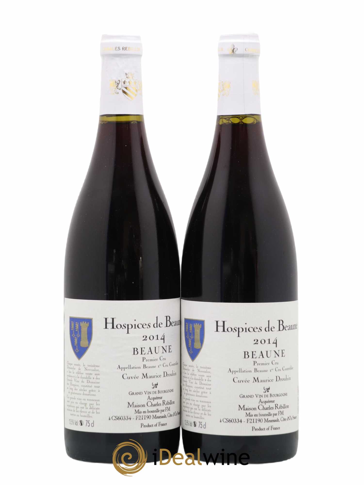 Beaune 1er Cru Cuvée Maurice Drouhin Hospices de Beaune Charles Rebillon 2014 - Posten von 2 Flaschen - 0
