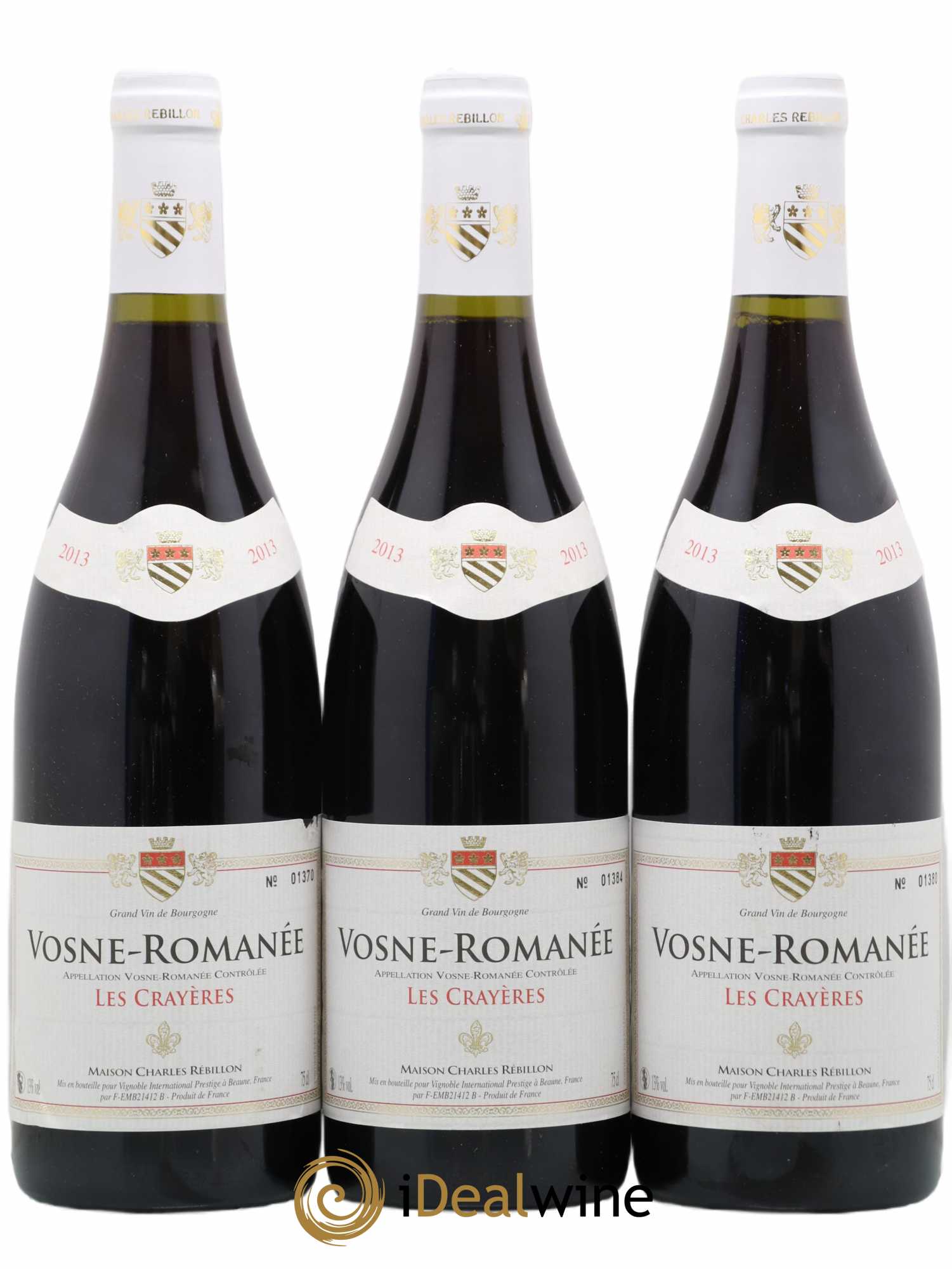 Vosne-Romanée Les Crayères Charles Rebillon 2013 - Posten von 3 Flaschen - 0