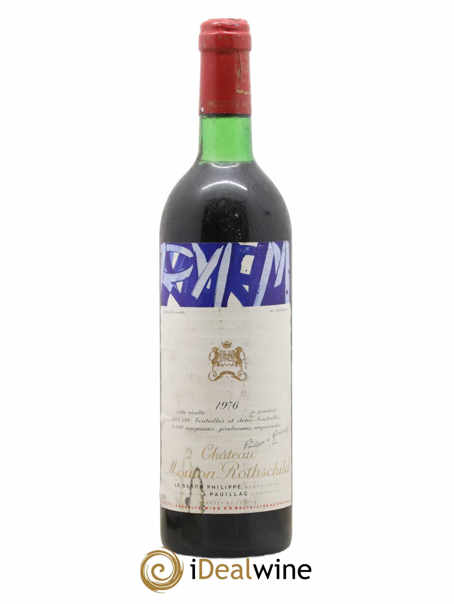 Château Mouton Rothschild 1er Grand Cru Classé 1976 - Lot de 1 bouteille - 0