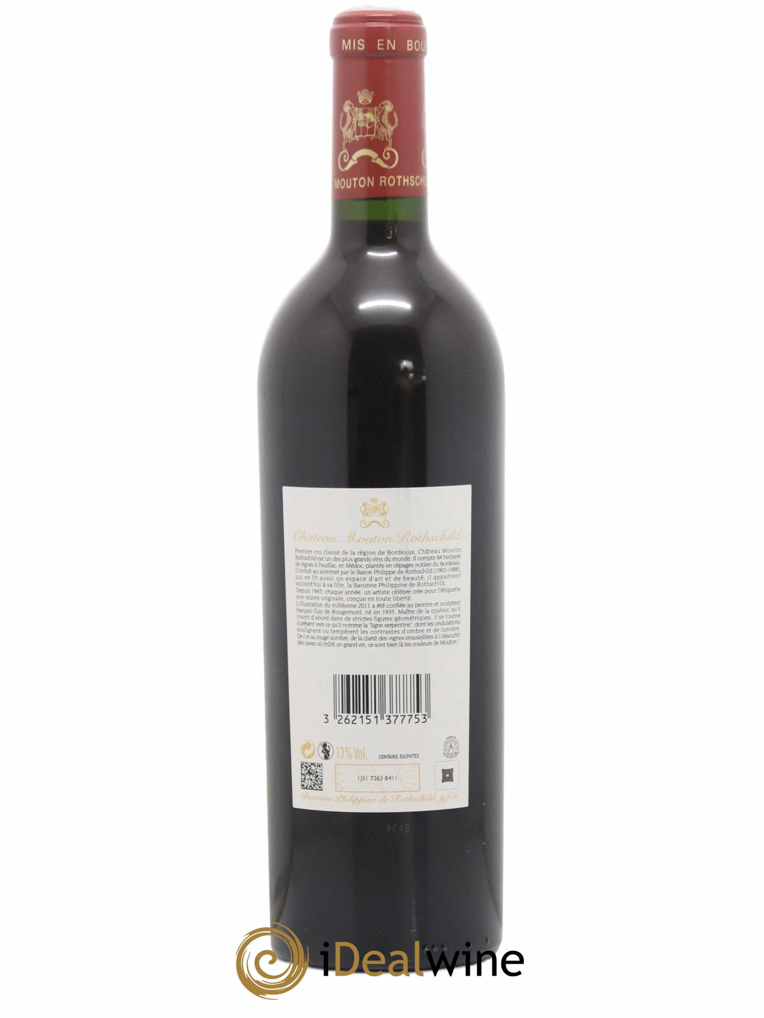 Château Mouton Rothschild 1er Grand Cru Classé 2011 - Lot de 1 bouteille - 1