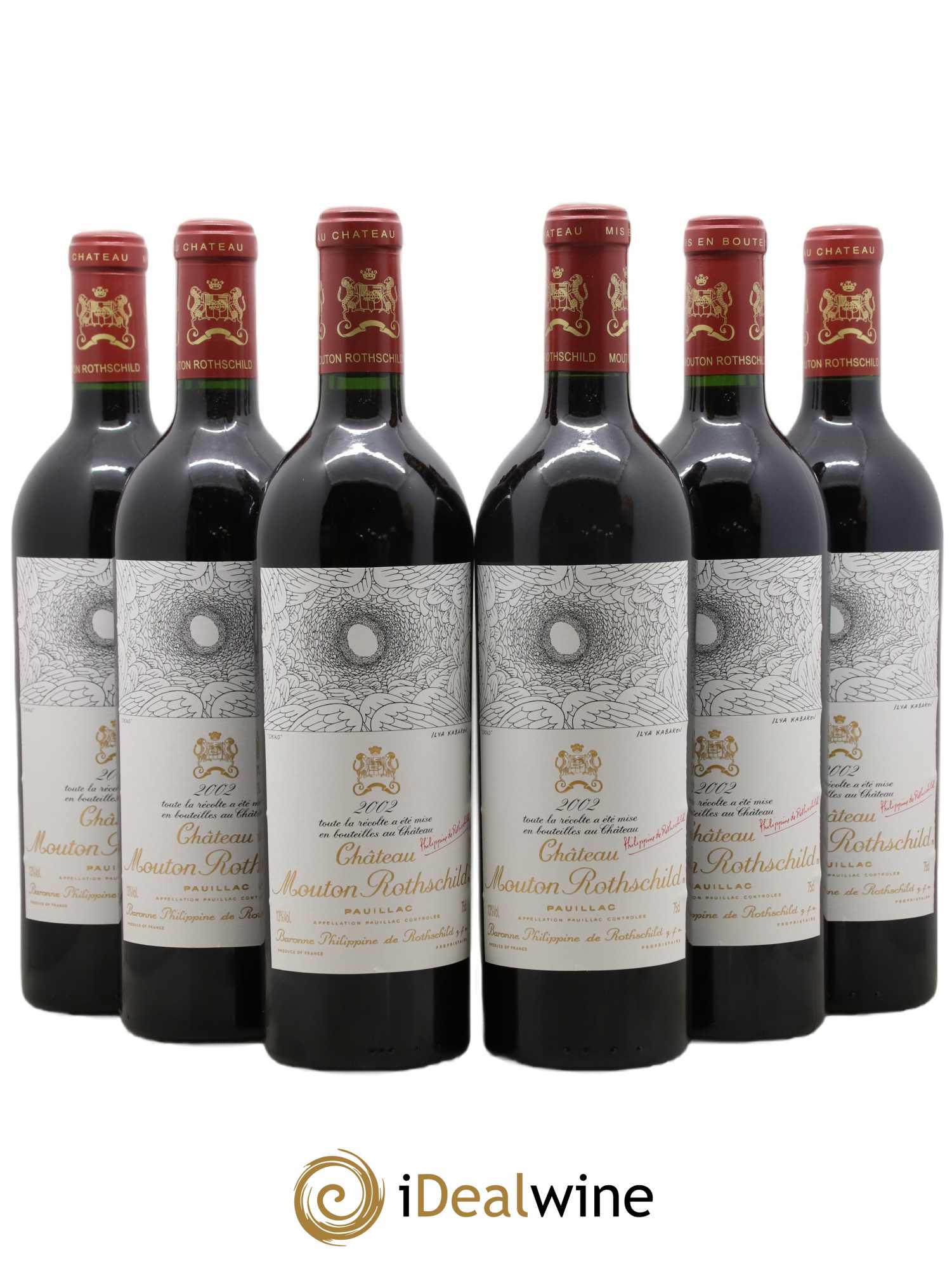 Château Mouton Rothschild 1er Grand Cru Classé 2002 - Lot de 6 bouteilles - 0