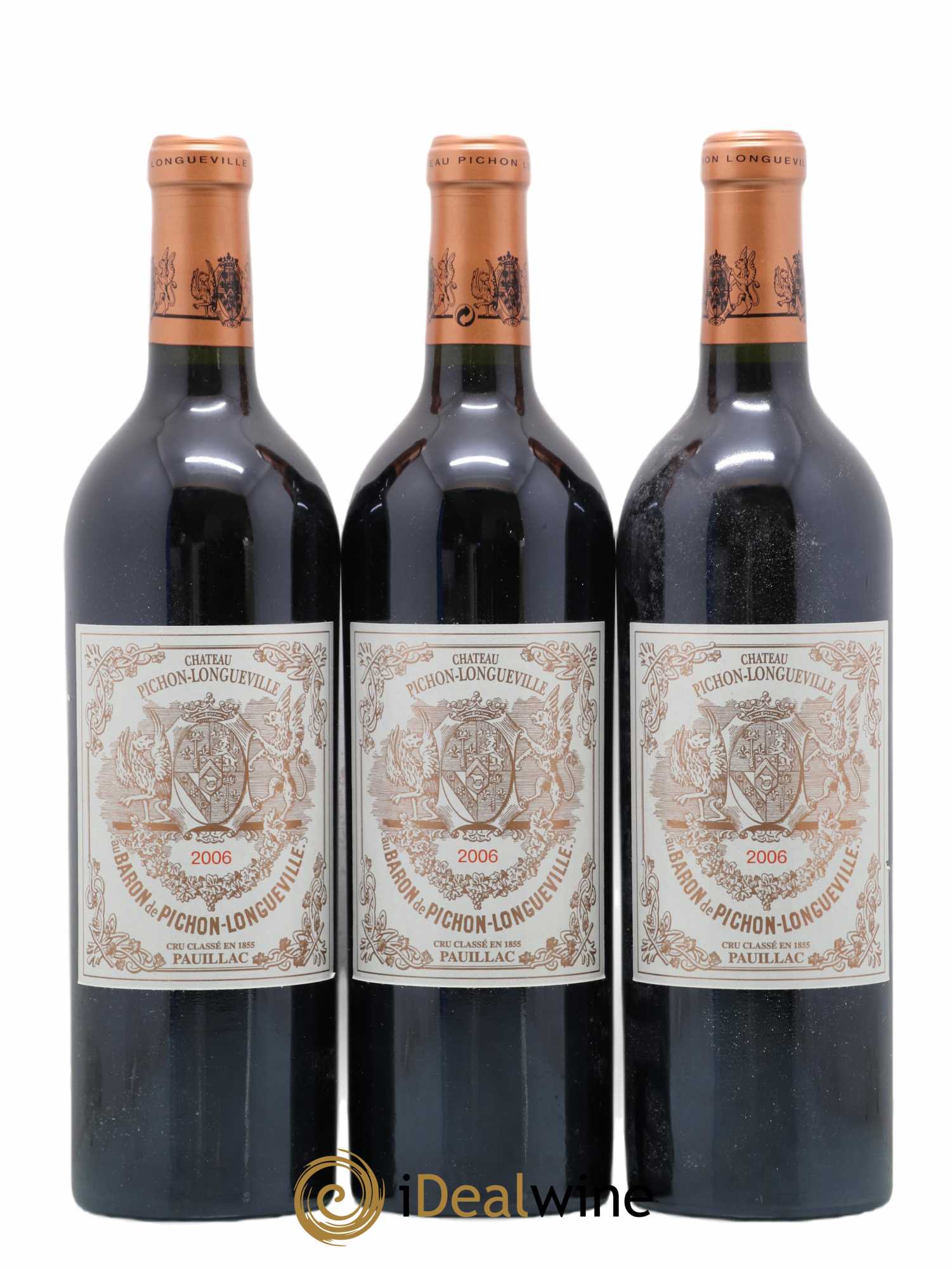 Pichon Longueville Baron 2ème Grand Cru Classé 2006 - Lot de 3 bouteilles - 0