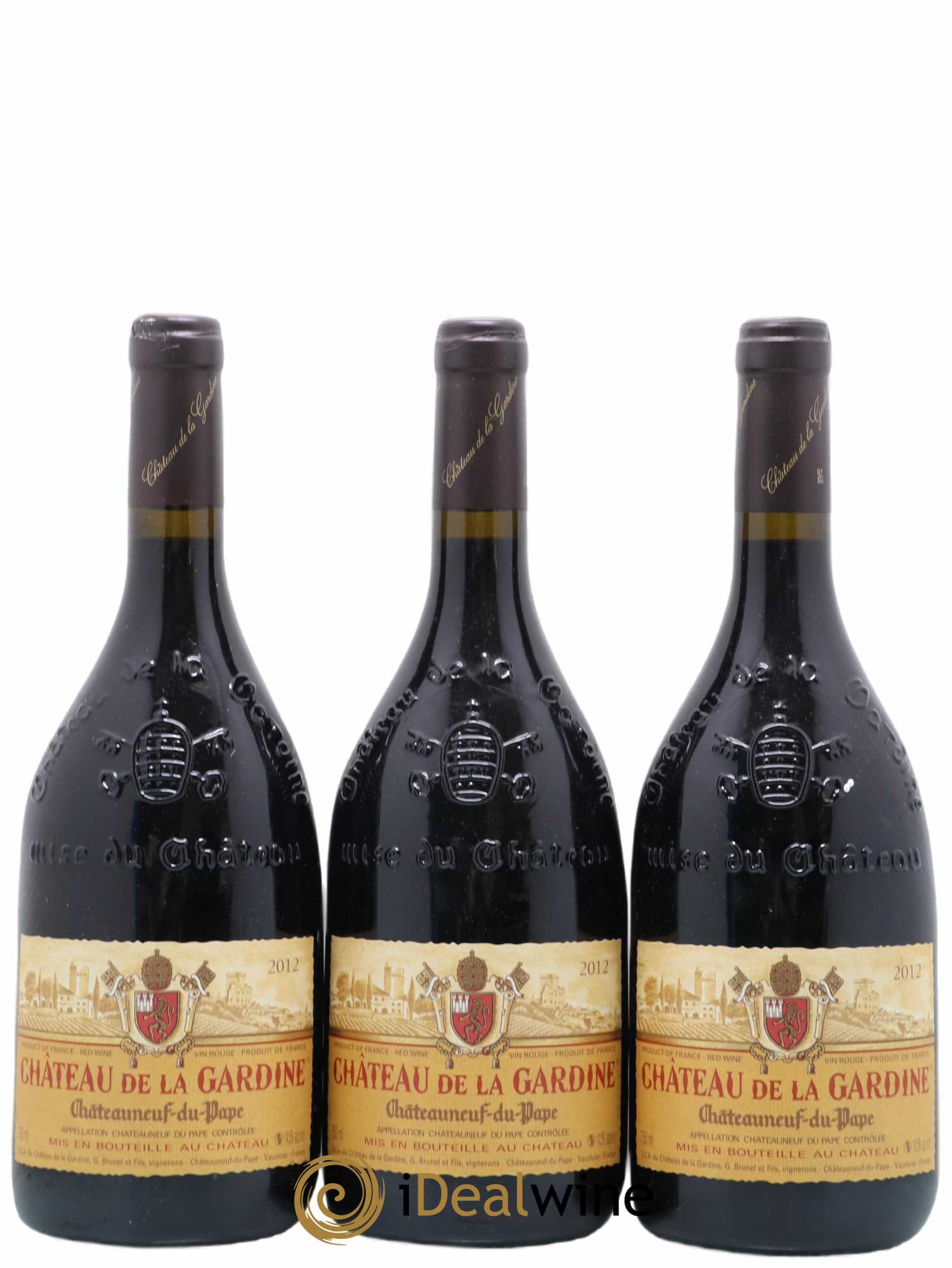Châteauneuf-du-Pape Château de La Gardine Famille Brunel 2012 - Lot de 3 bouteilles - 0