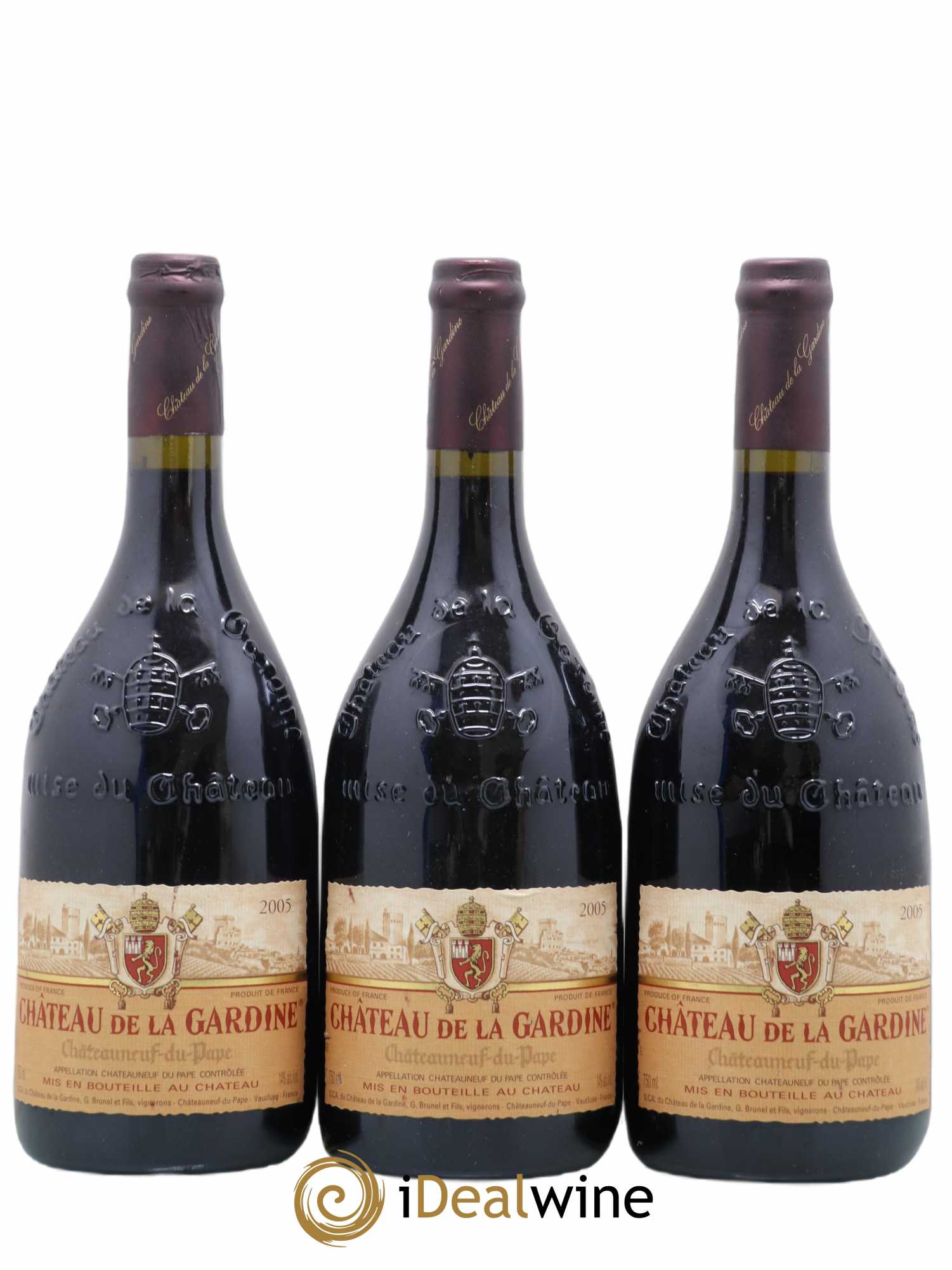 Châteauneuf-du-Pape Château de La Gardine Famille Brunel 2005 - Lot de 3 bouteilles - 0