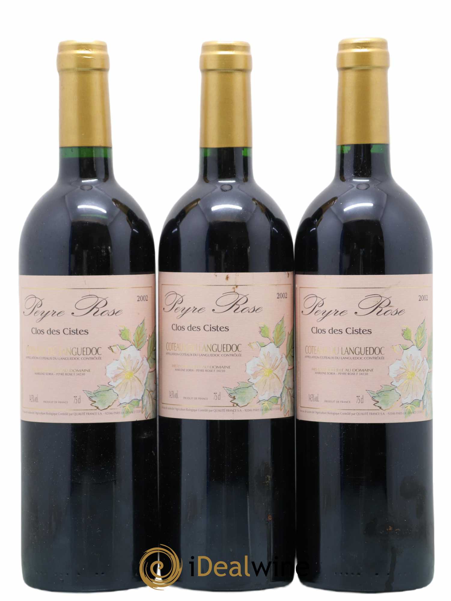 Vin de France (anciennement Coteaux du Languedoc) Domaine Peyre Rose Les Cistes Marlène Soria 2002 - Lotto di 3 bottiglie - 0