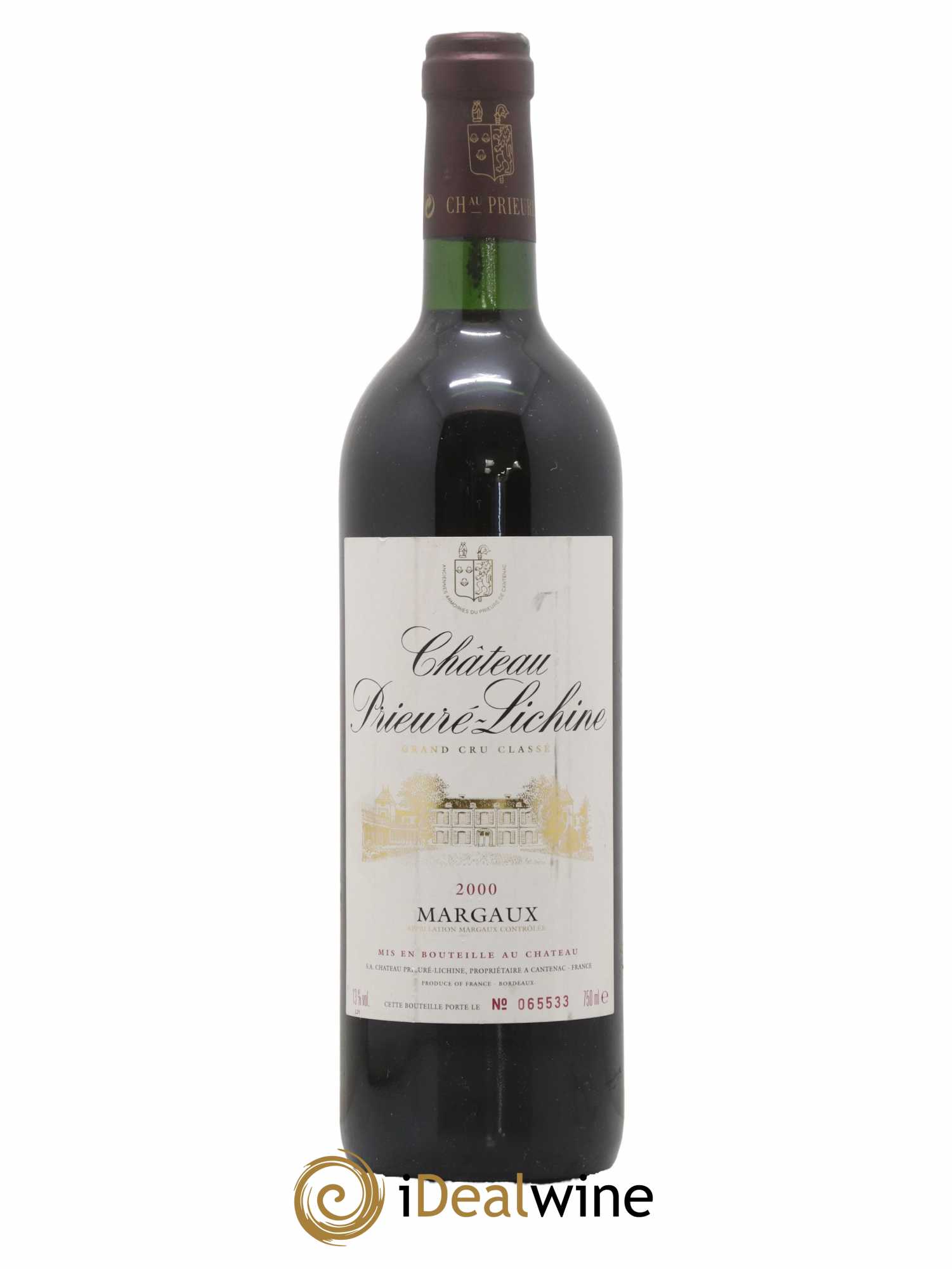 Château Prieuré Lichine 4ème Grand Cru Classé 2000 - Lot de 1 bouteille - 0