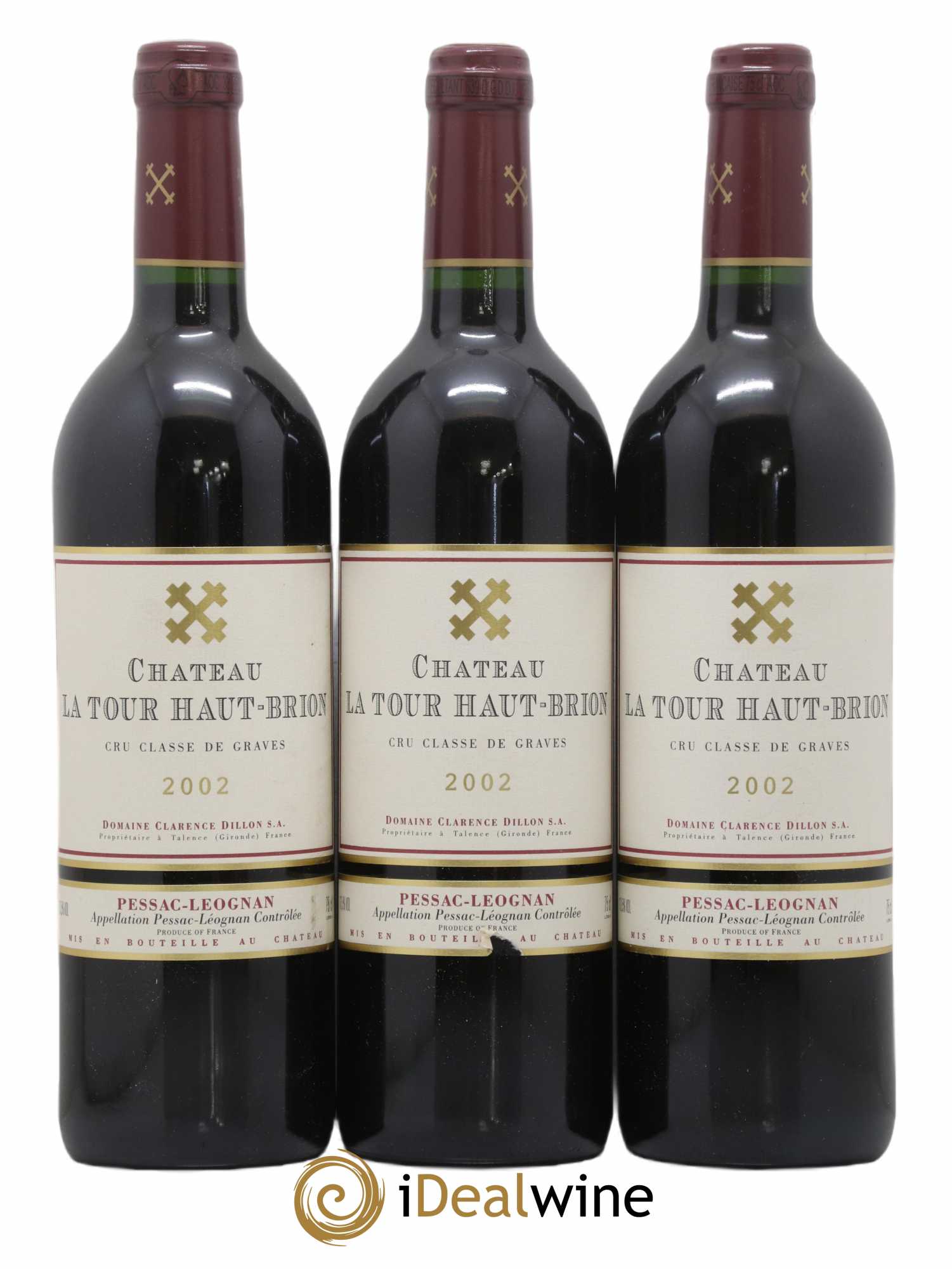 Château la Tour Haut-Brion Cru Classé de Graves 2002 - Lot of 3 bottles - 0