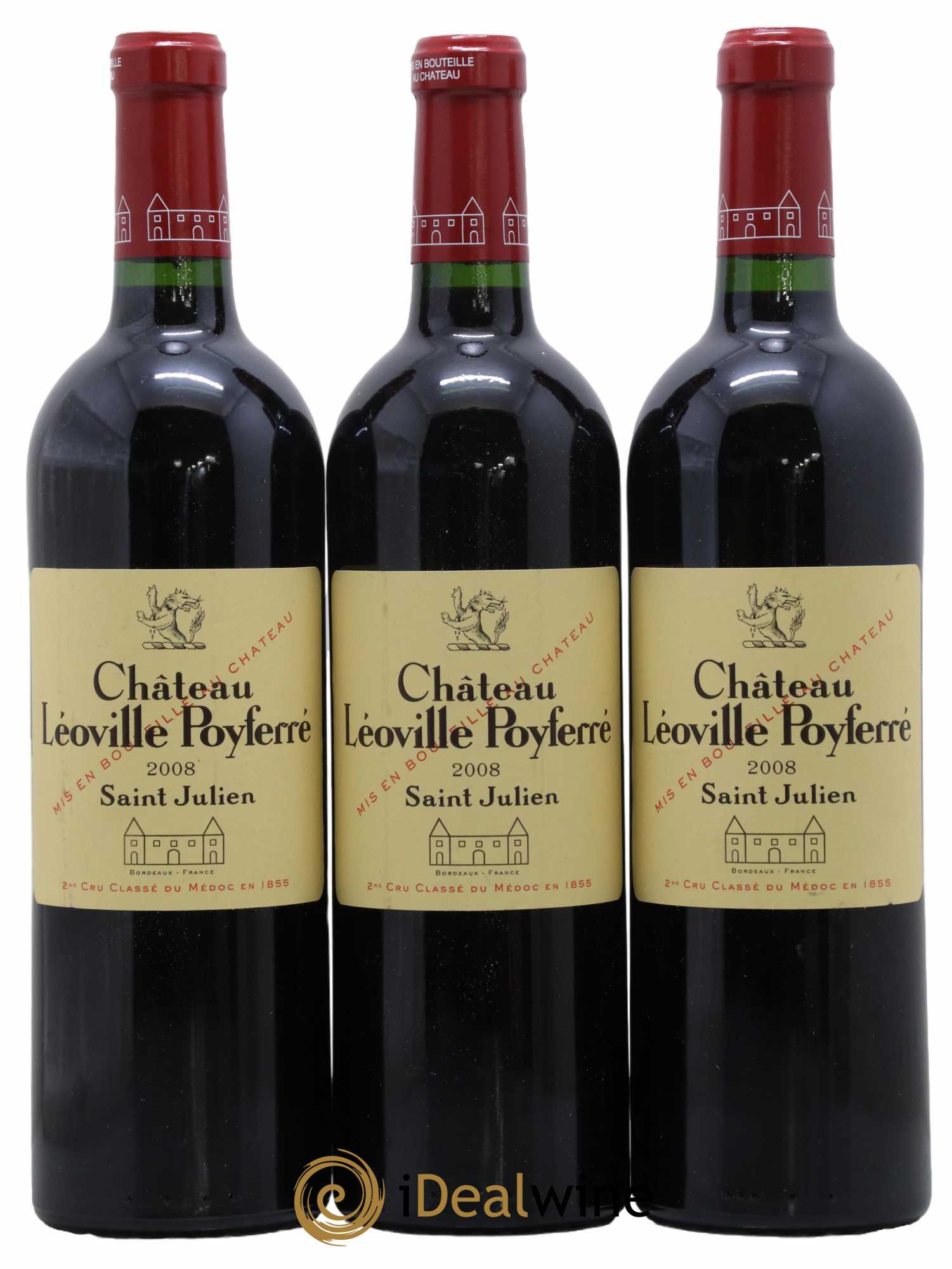 Château Léoville Poyferré 2ème Grand Cru Classé 2008 - Lot de 3 bouteilles - 0