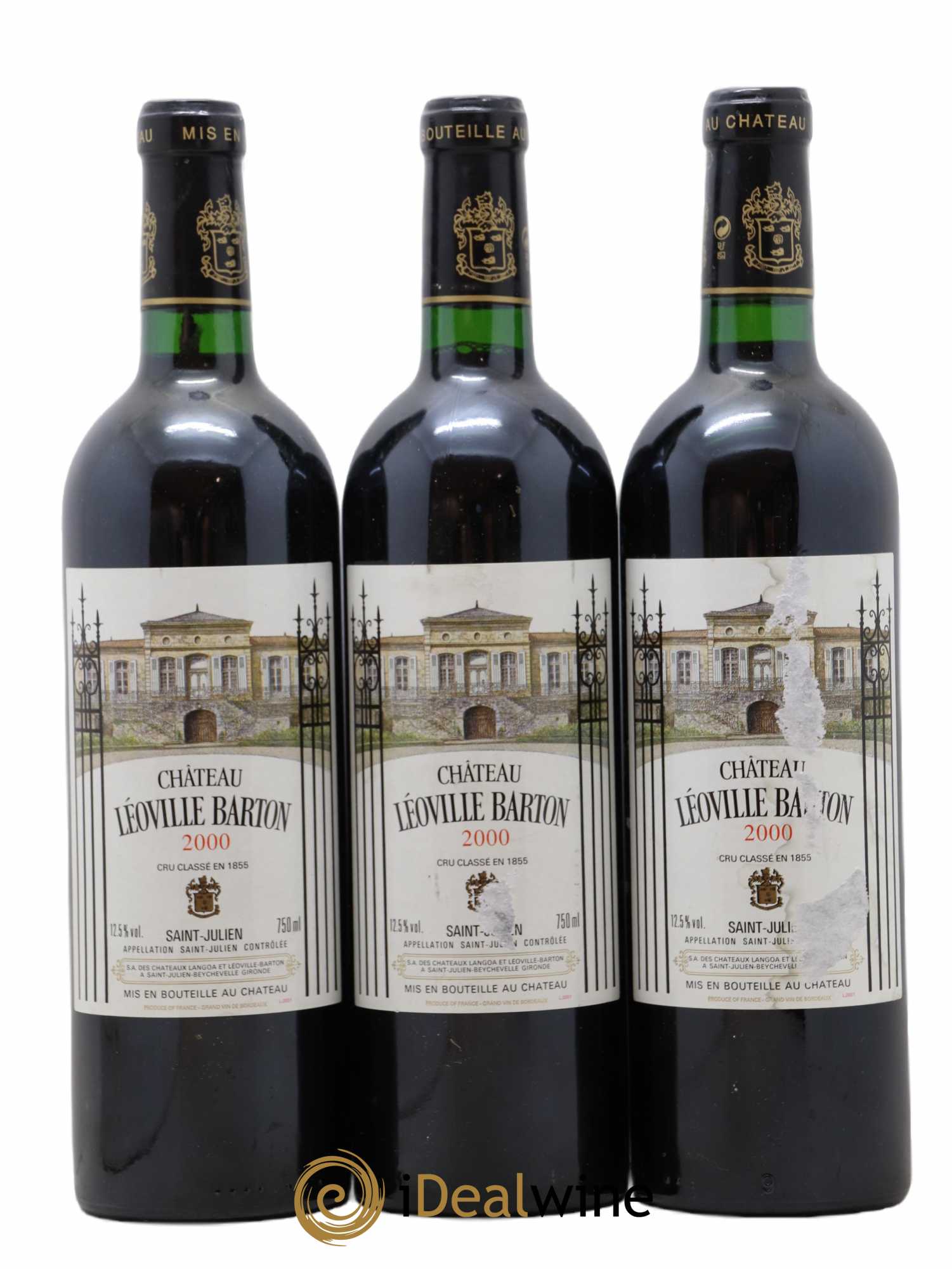 Château Léoville Barton 2ème Grand Cru Classé 2000 - Lot de 3 bouteilles - 0