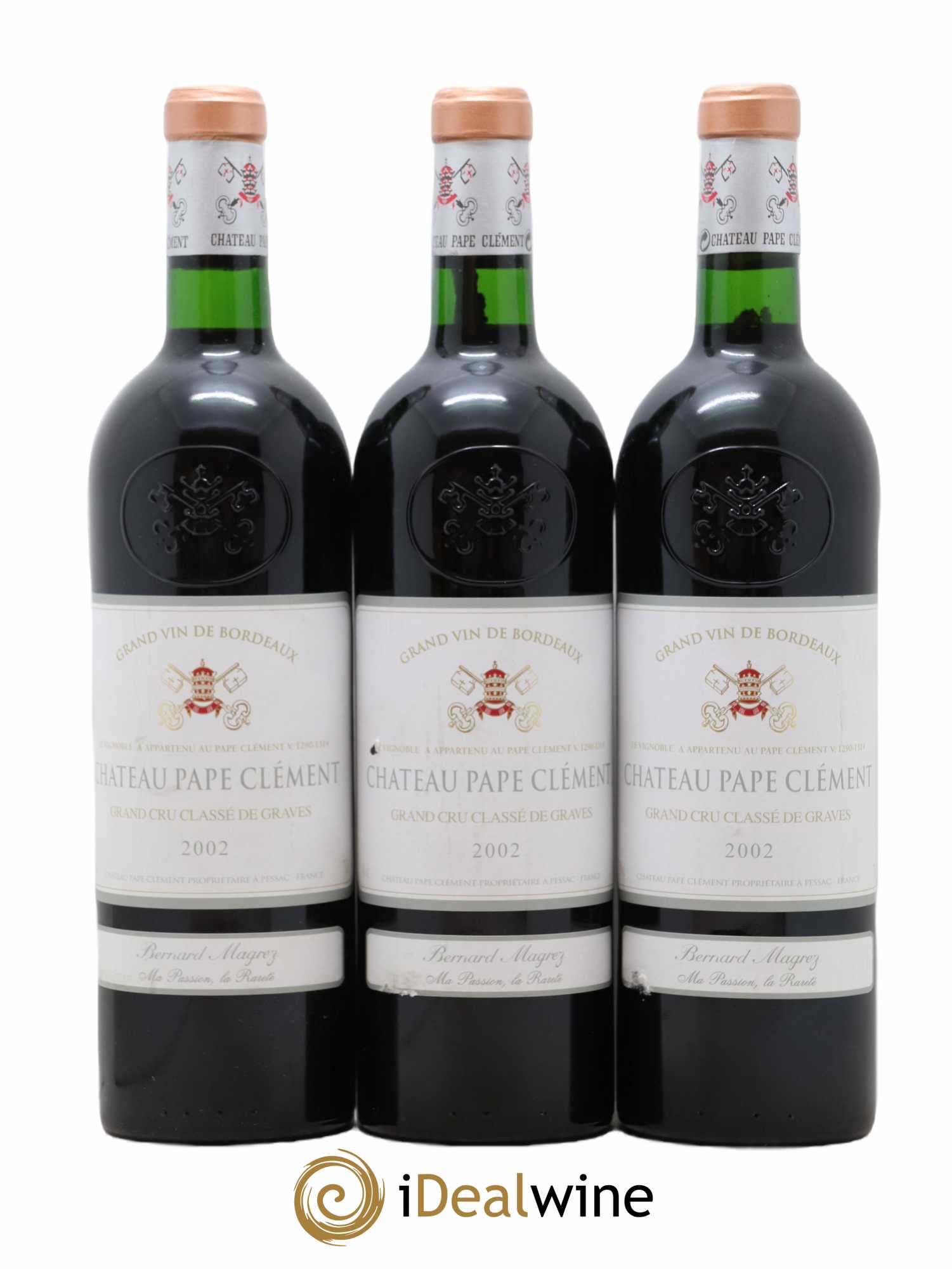Château Pape Clément Cru Classé de Graves 2002 - Lot de 3 bouteilles - 0