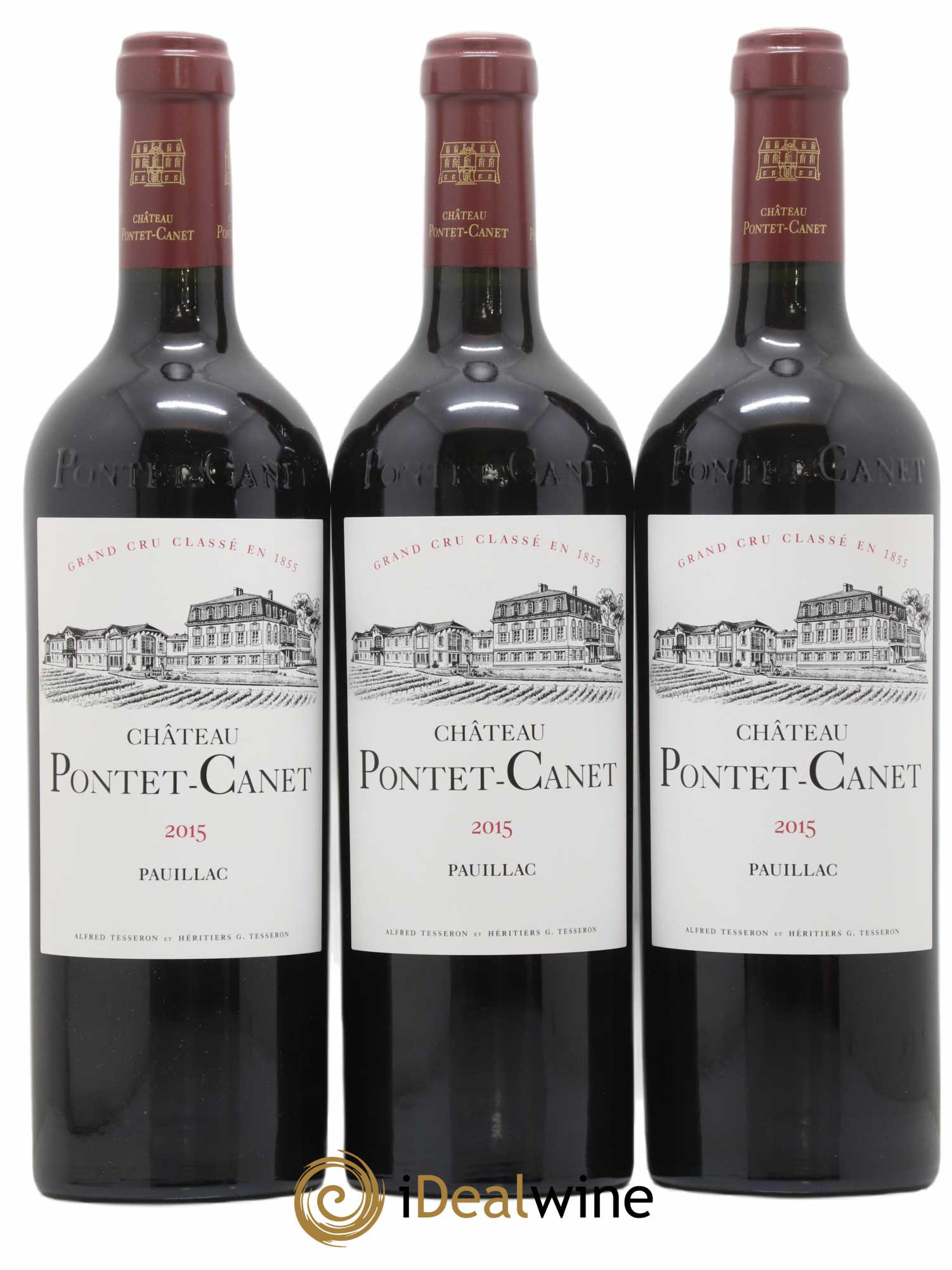 Château Pontet Canet 5ème Grand Cru Classé 2015 - Lot de 3 bouteilles - 0