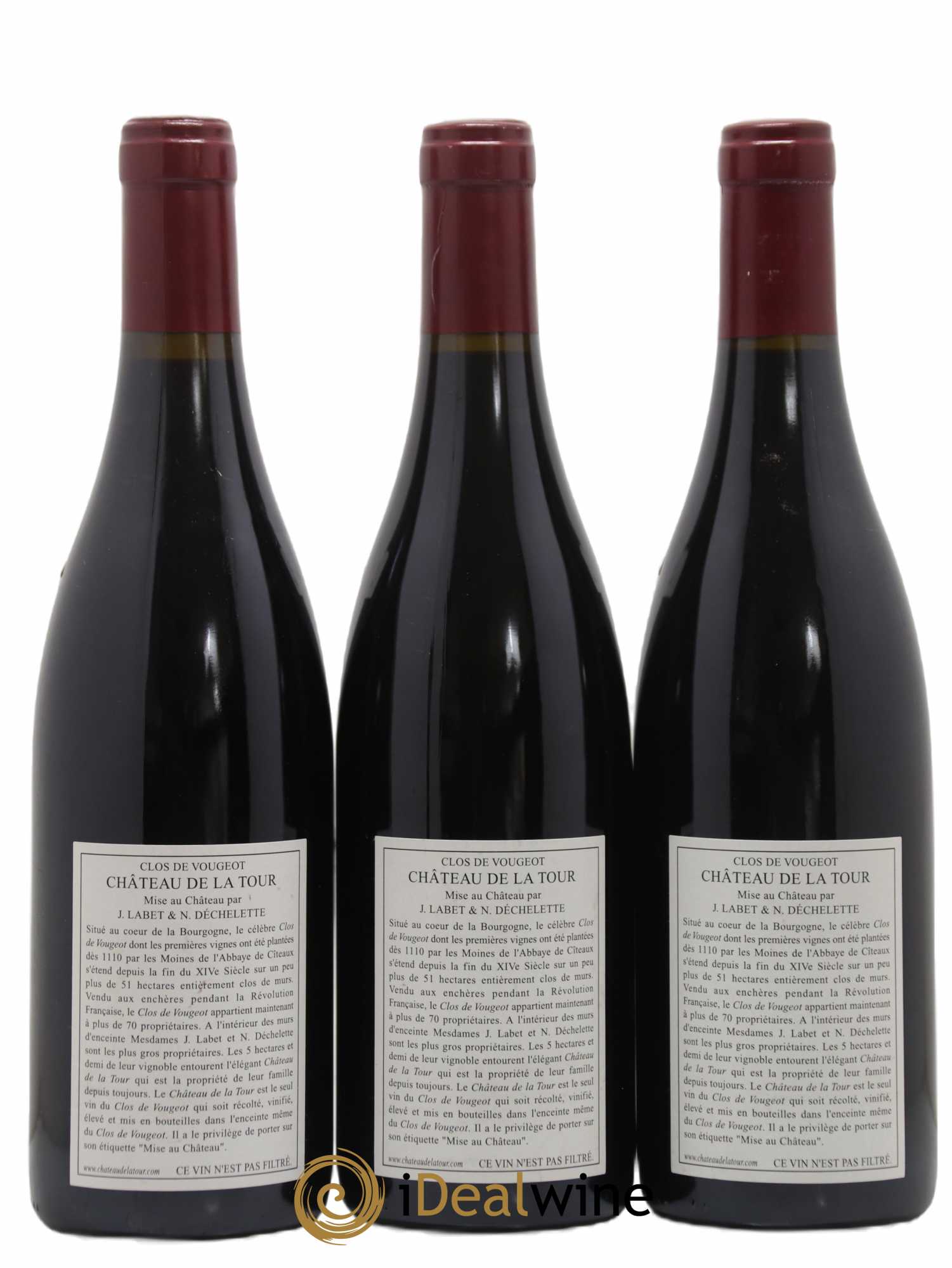 Clos de Vougeot Grand Cru Vieilles Vignes Château de La Tour 2005 - Lot de 3 bouteilles - 1