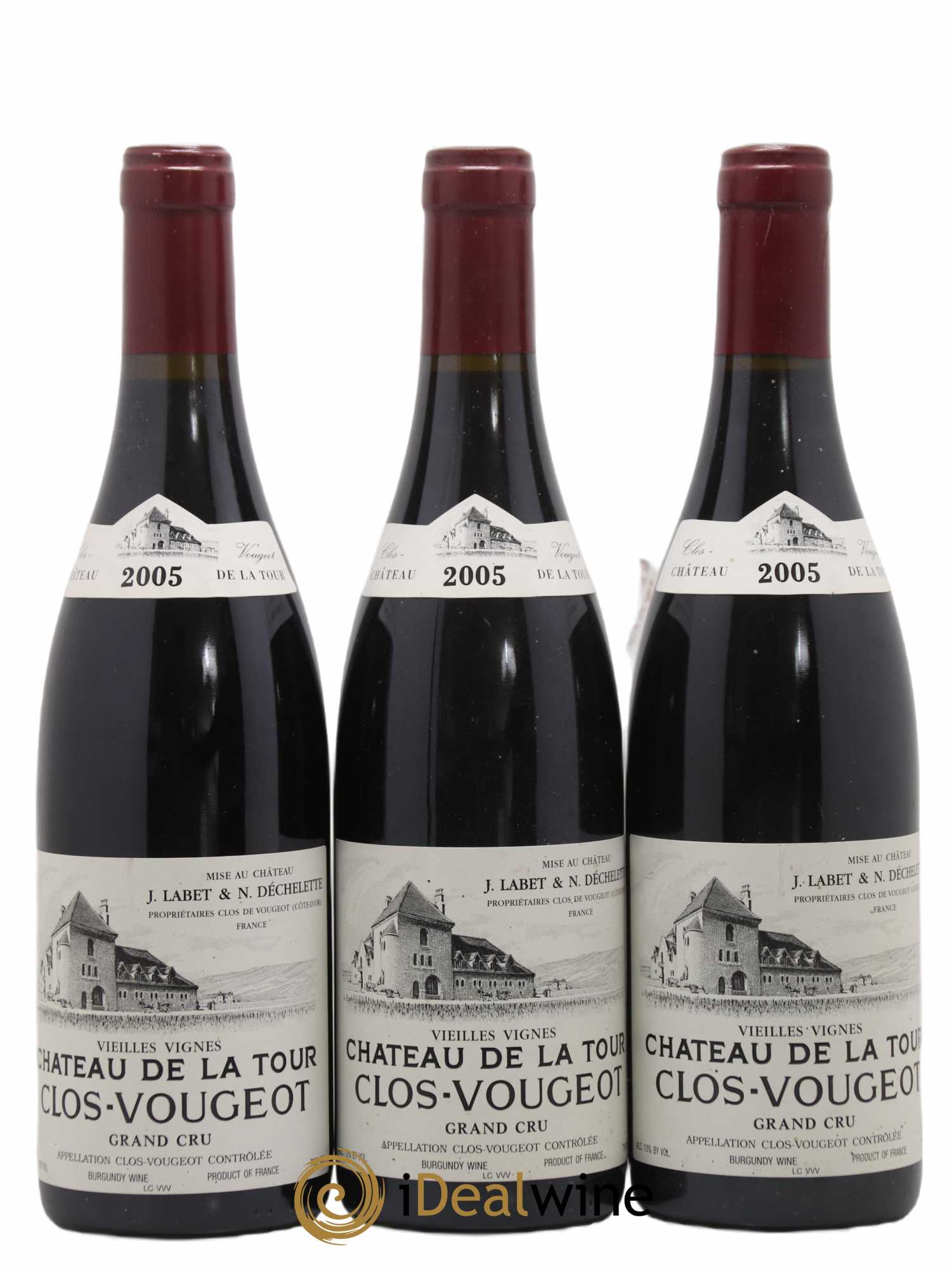 Clos de Vougeot Grand Cru Vieilles Vignes Château de La Tour 2005 - Lot de 3 bouteilles - 0