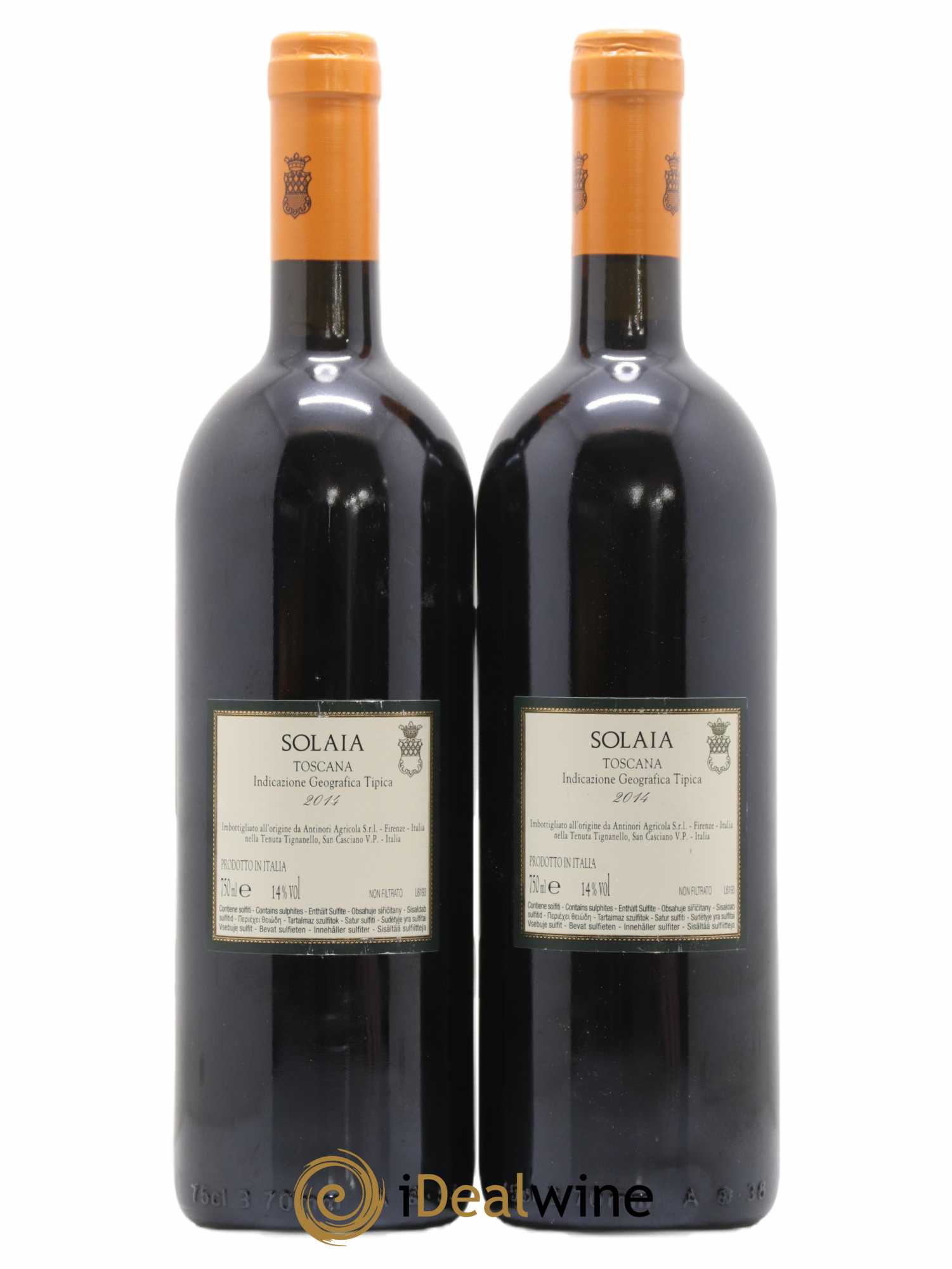 Toscana IGT Solaia Tenuta Tignanello - Marchesi Antinori 2014 - Lot de 2 bouteilles - 1