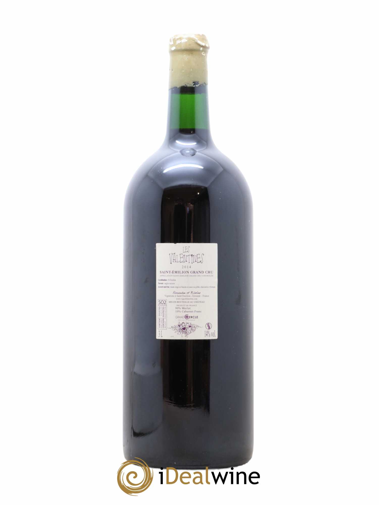 Saint-Émilion Grand Cru Les Valentines de Rol Valentin 2014 - Lot de 1 double magnum - 1