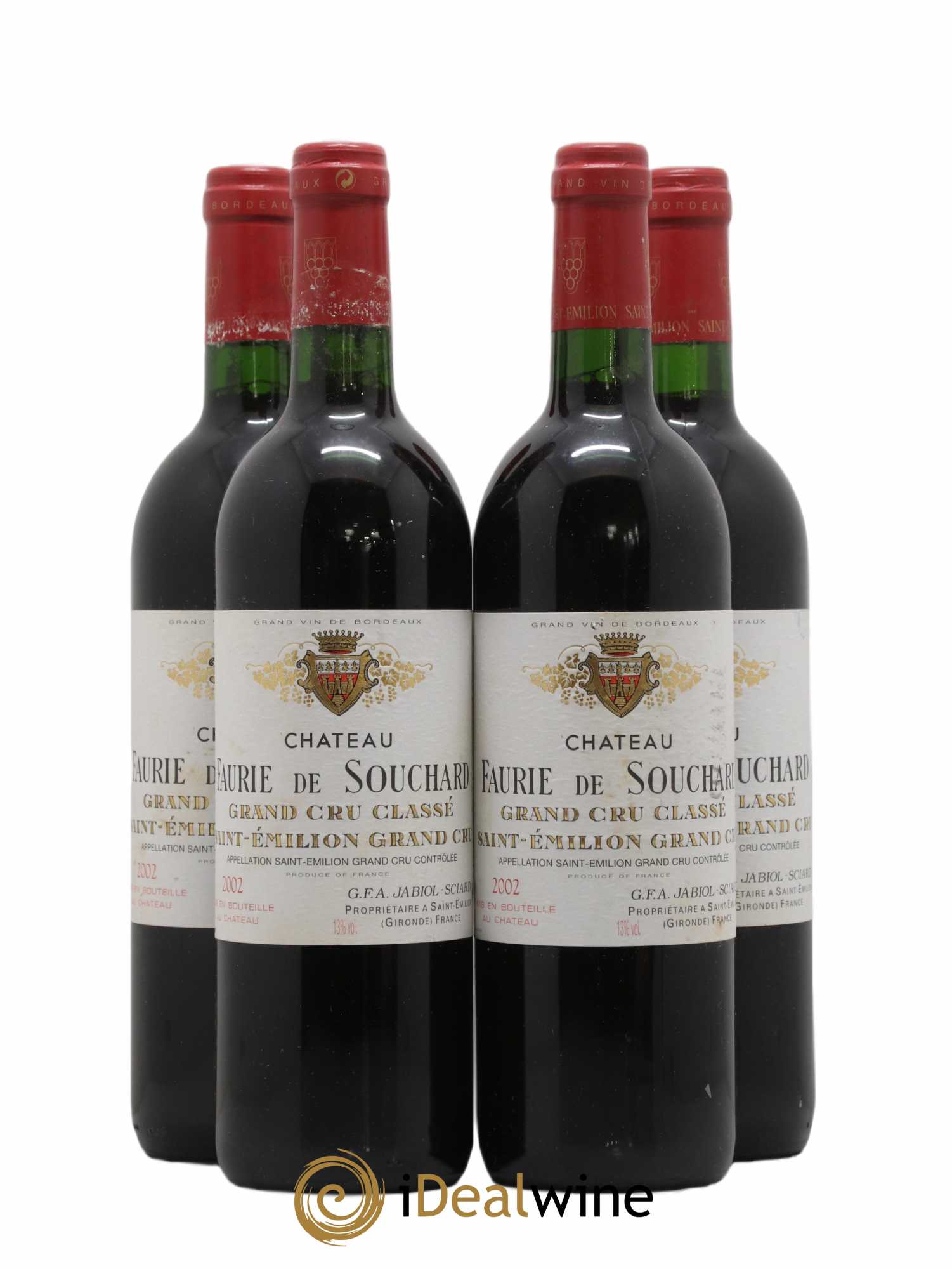 Château Faurie de Souchard Grand Cru Classé 2002 - Lot de 4 bouteilles - 0
