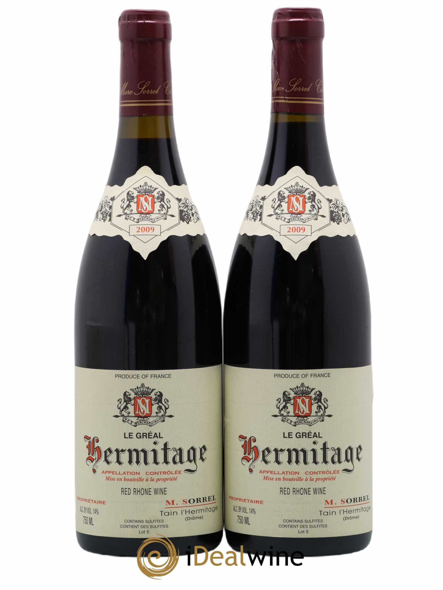 Hermitage Le Gréal Marc Sorrel 2009 - Lot de 2 bouteilles - 0