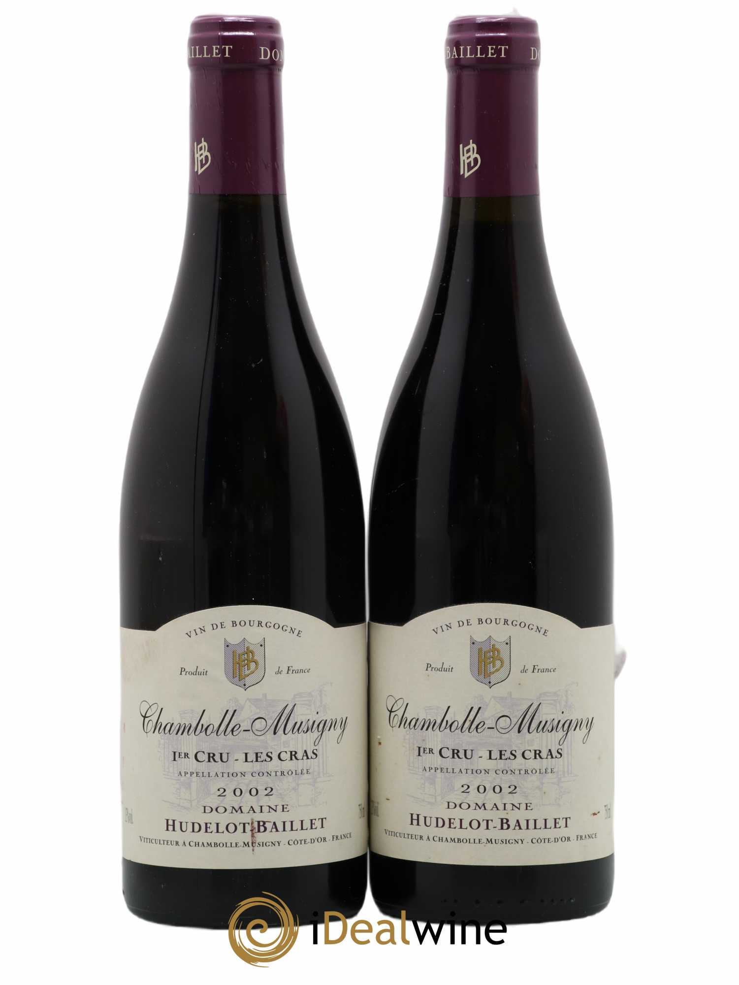 Chambolle-Musigny 1er Cru Les Cras Hudelot Baillet 2002 - Posten von 2 Flaschen - 0