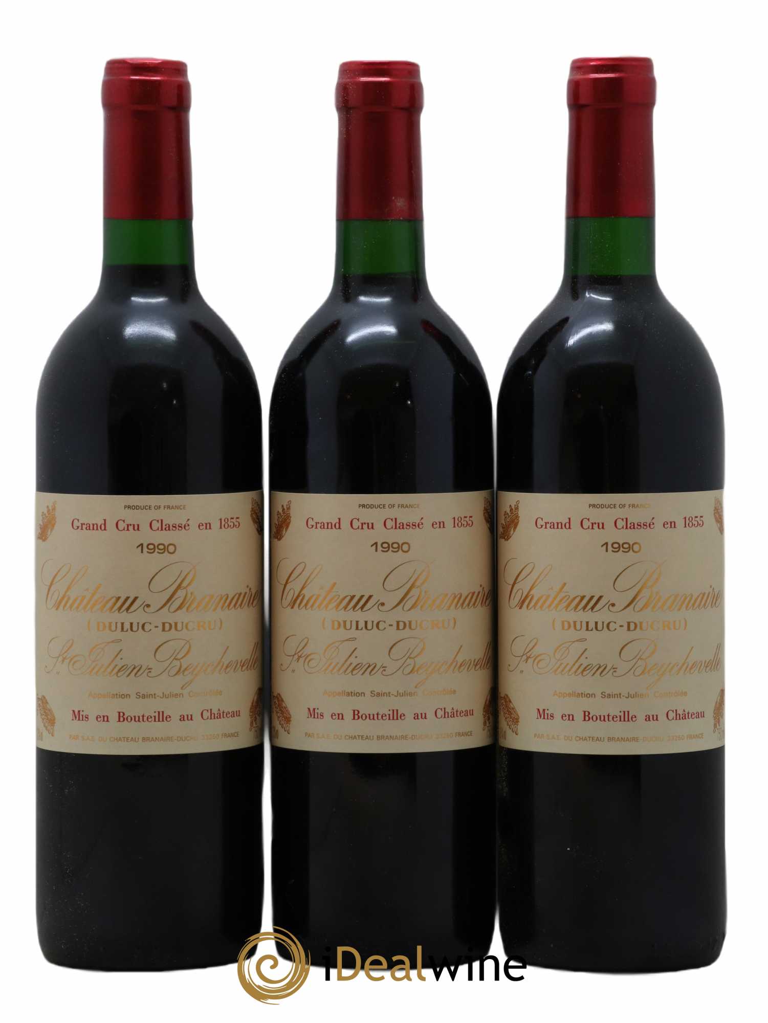 Château Branaire Ducru 4ème Grand Cru Classé 1990 - Lot de 3 bouteilles - 0