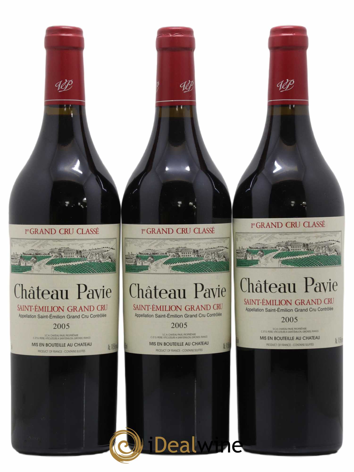 Château Pavie 1er Grand Cru Classé A 2005 - Lot de 3 bouteilles - 0