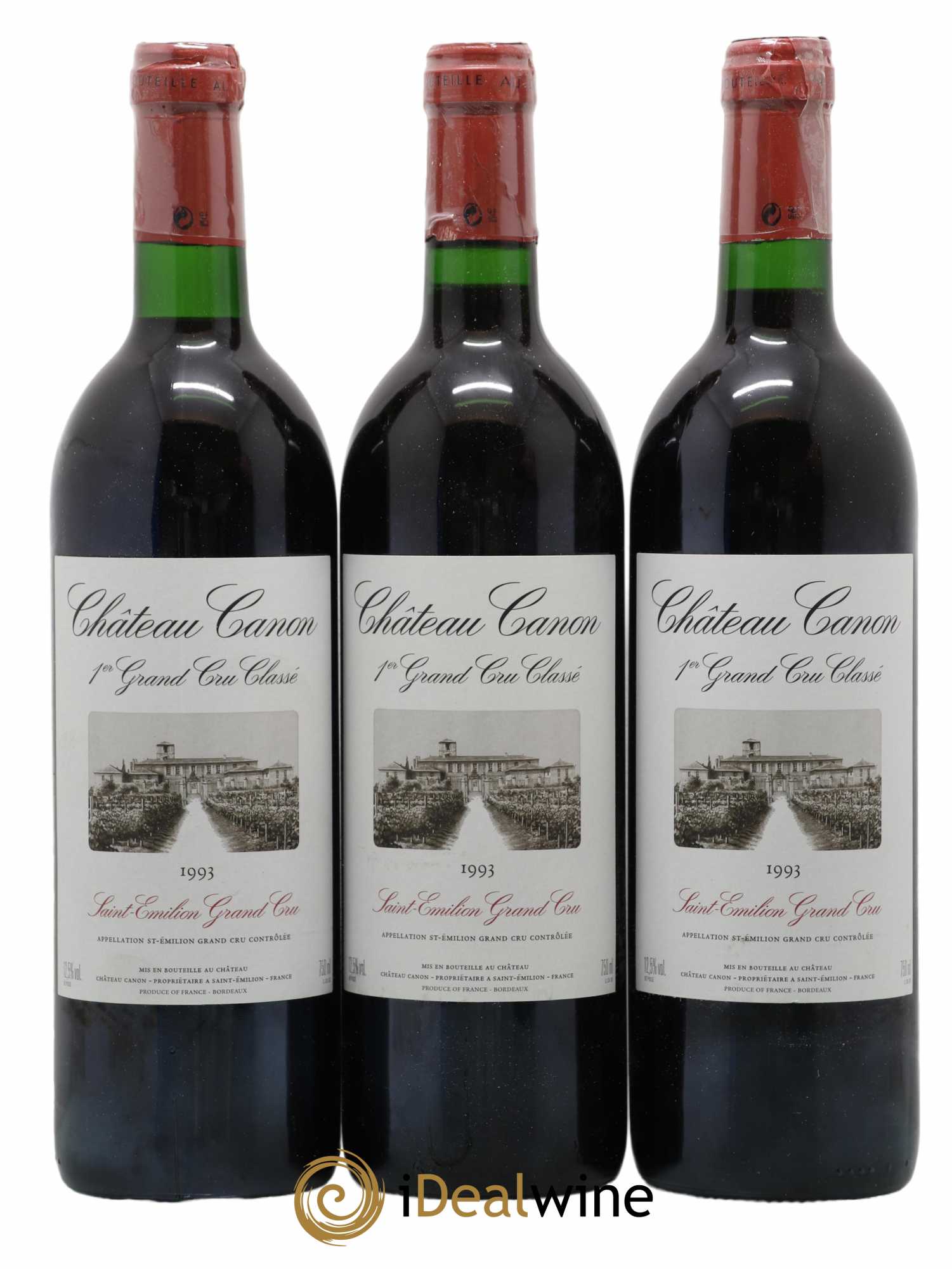 Château Canon 1er Grand Cru Classé B 1993 - Lot de 3 bouteilles - 0
