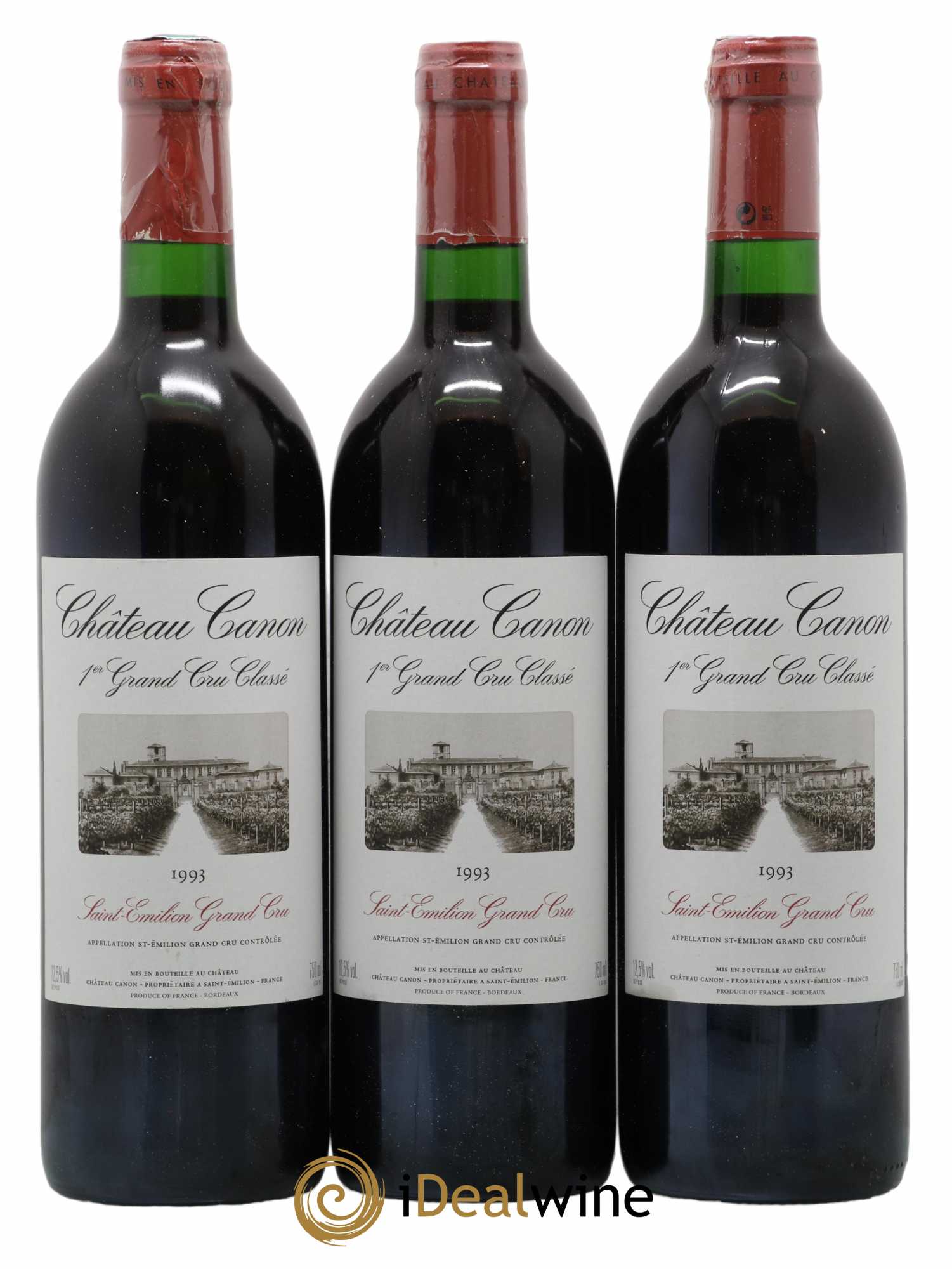 Château Canon 1er Grand Cru Classé B 1993 - Lot de 3 bouteilles - 0