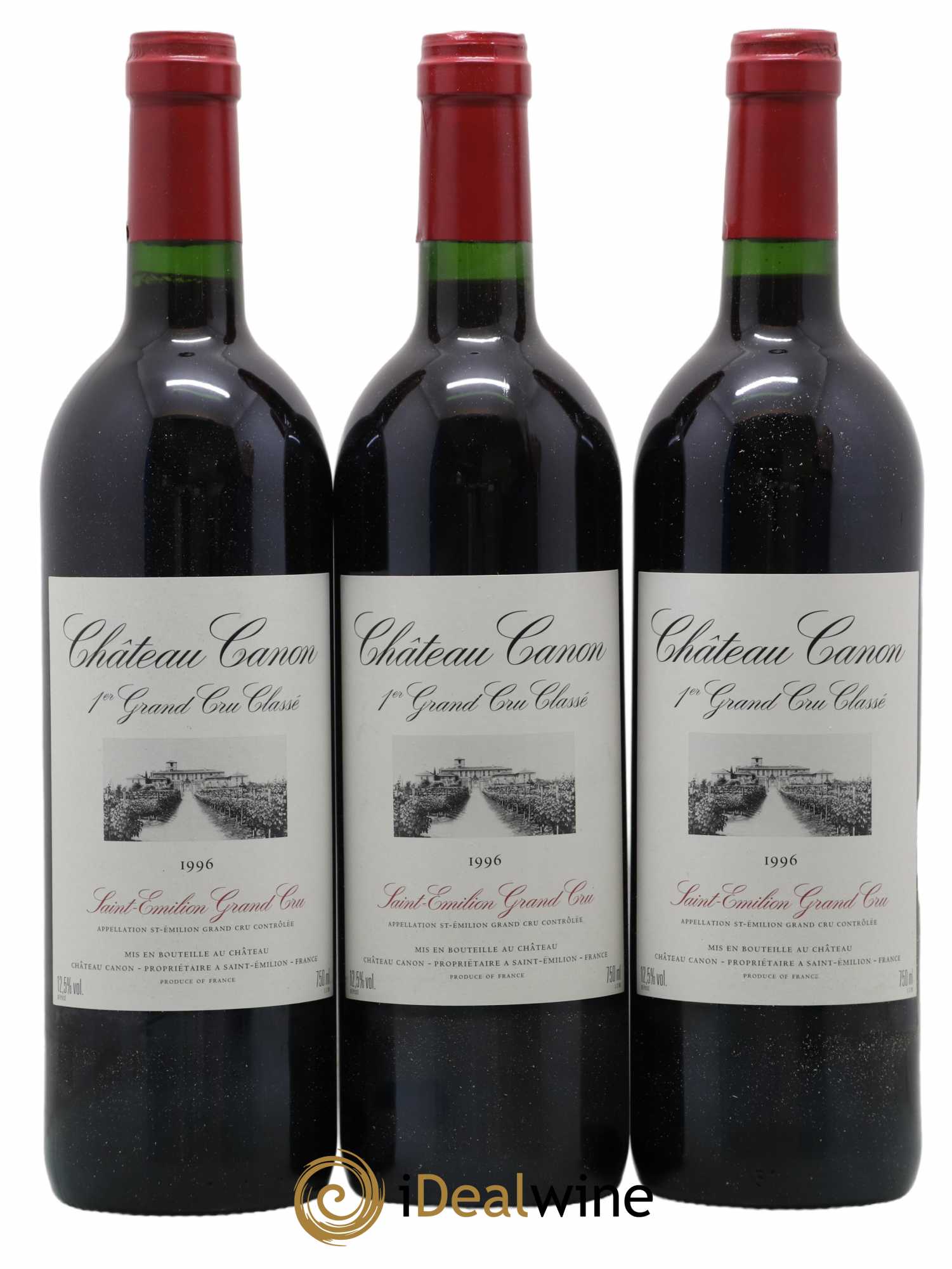 Château Canon 1er Grand Cru Classé B 1996 - Lot de 3 bouteilles - 0