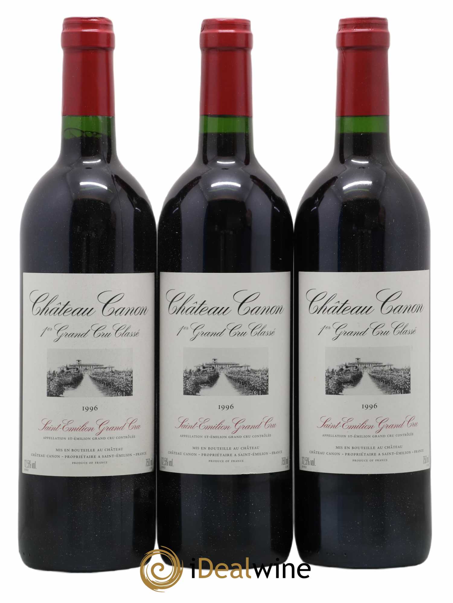 Château Canon 1er Grand Cru Classé B 1996 - Lot de 3 bouteilles - 0