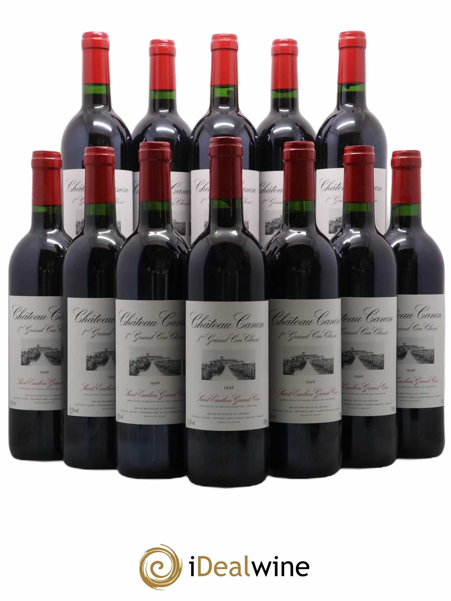 Château Canon 1er Grand Cru Classé B 1996 - Lot de 12 bouteilles - 0