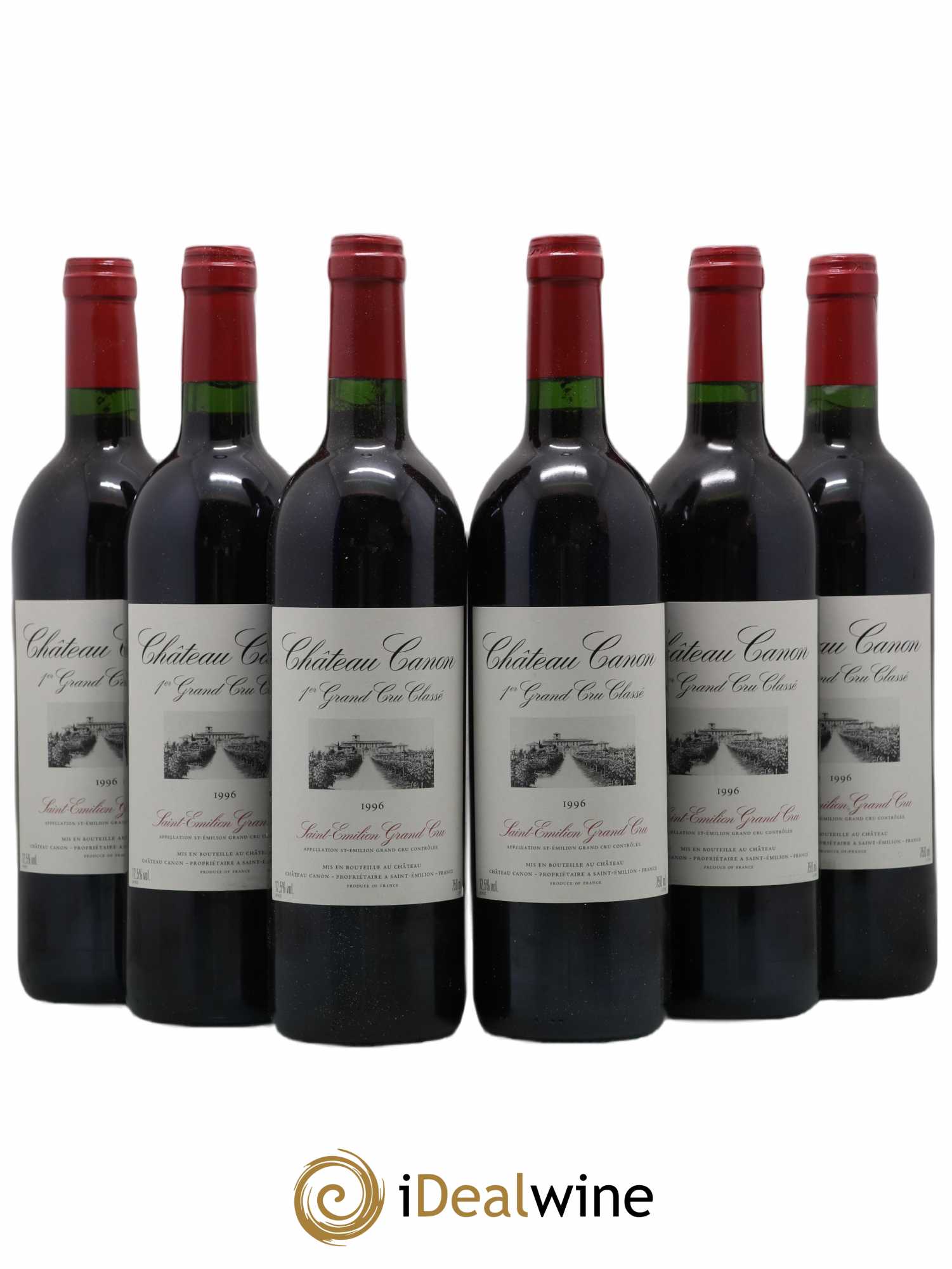 Château Canon 1er Grand Cru Classé B 1996 - Lot de 6 bouteilles - 0