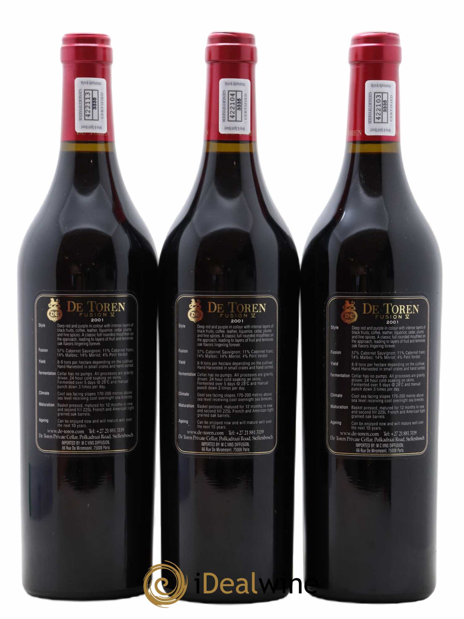 Afrique du Sud De Toren Fusion V 2001 - Lot de 12 bouteilles - 6