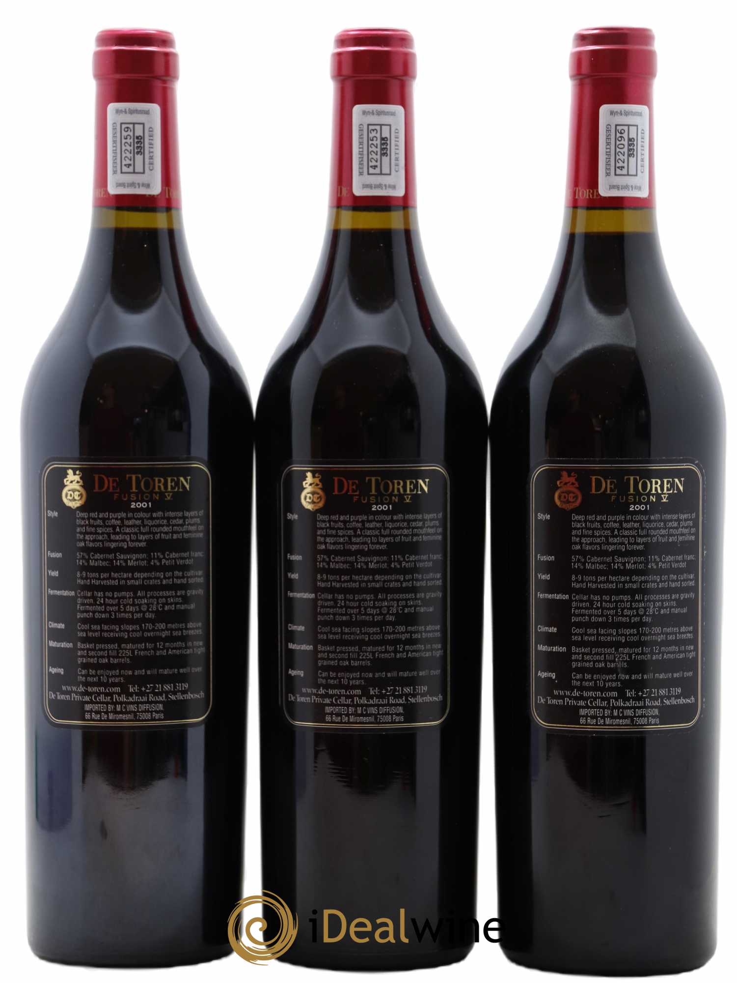 Afrique du Sud De Toren Fusion V 2001 - Lot de 12 bouteilles - 8